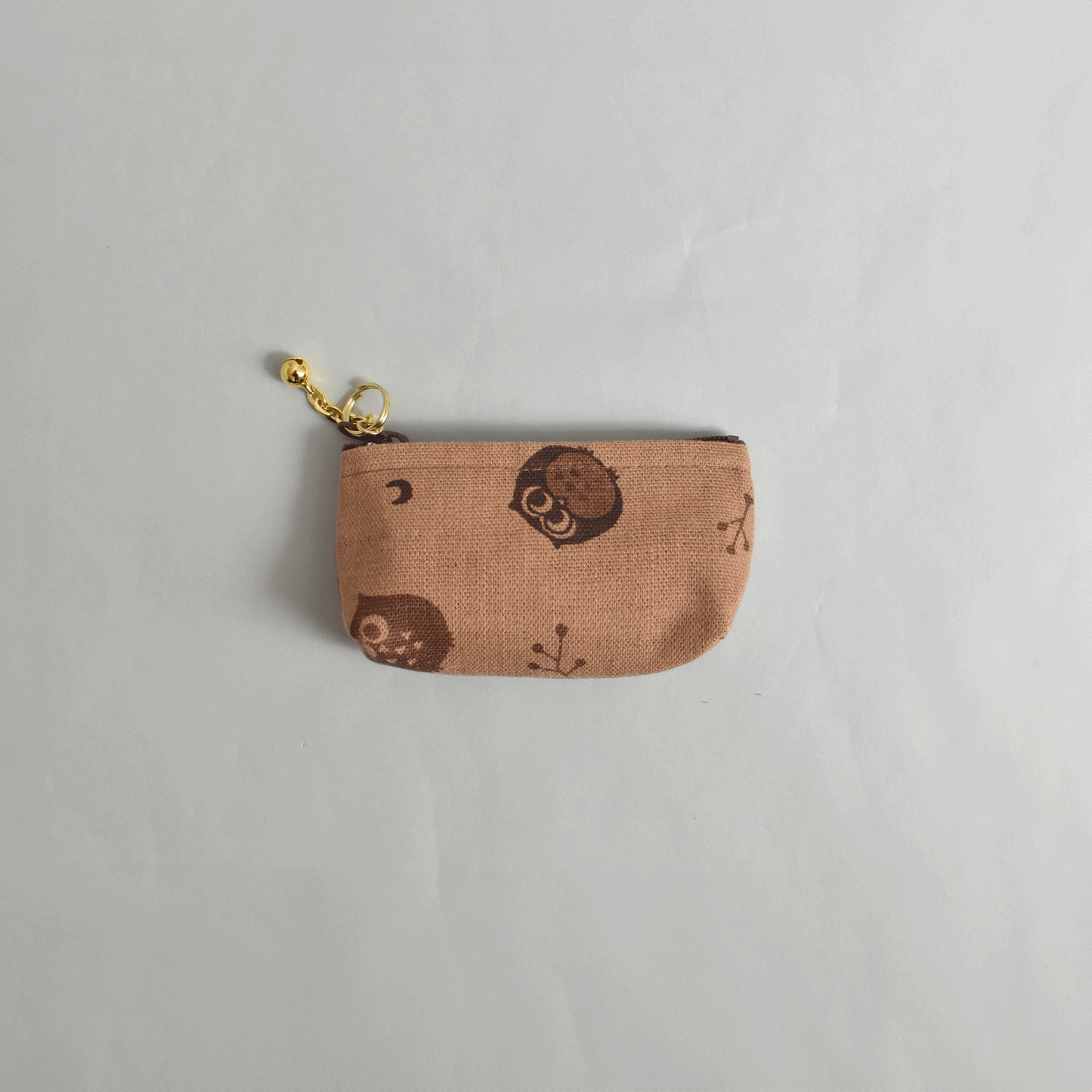 Persimmon tannin coin purse with bell