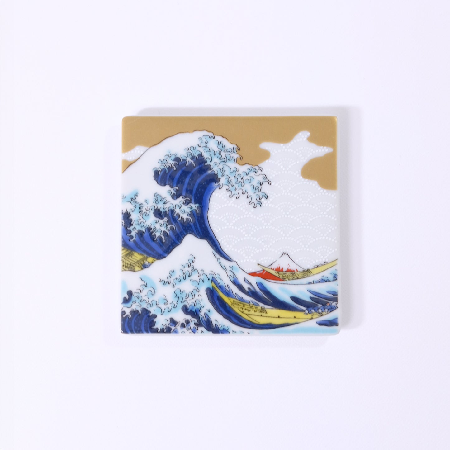 Kutani ware colored square plate