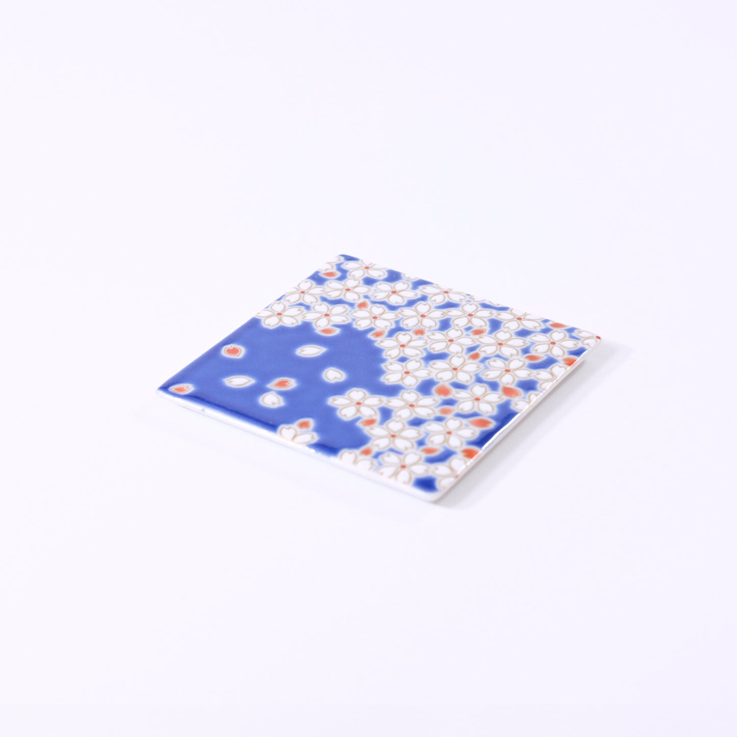 Kutani ware colored square plate