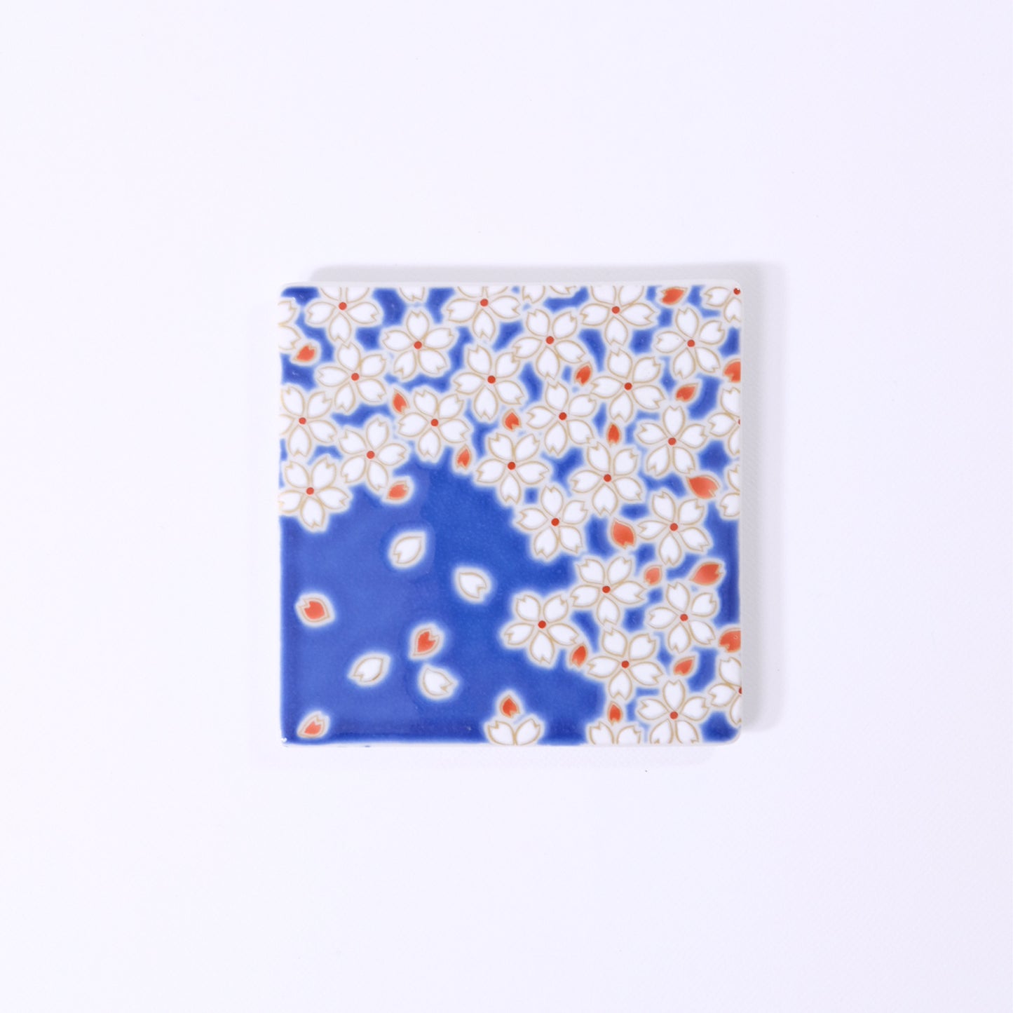 Kutani ware colored square plate