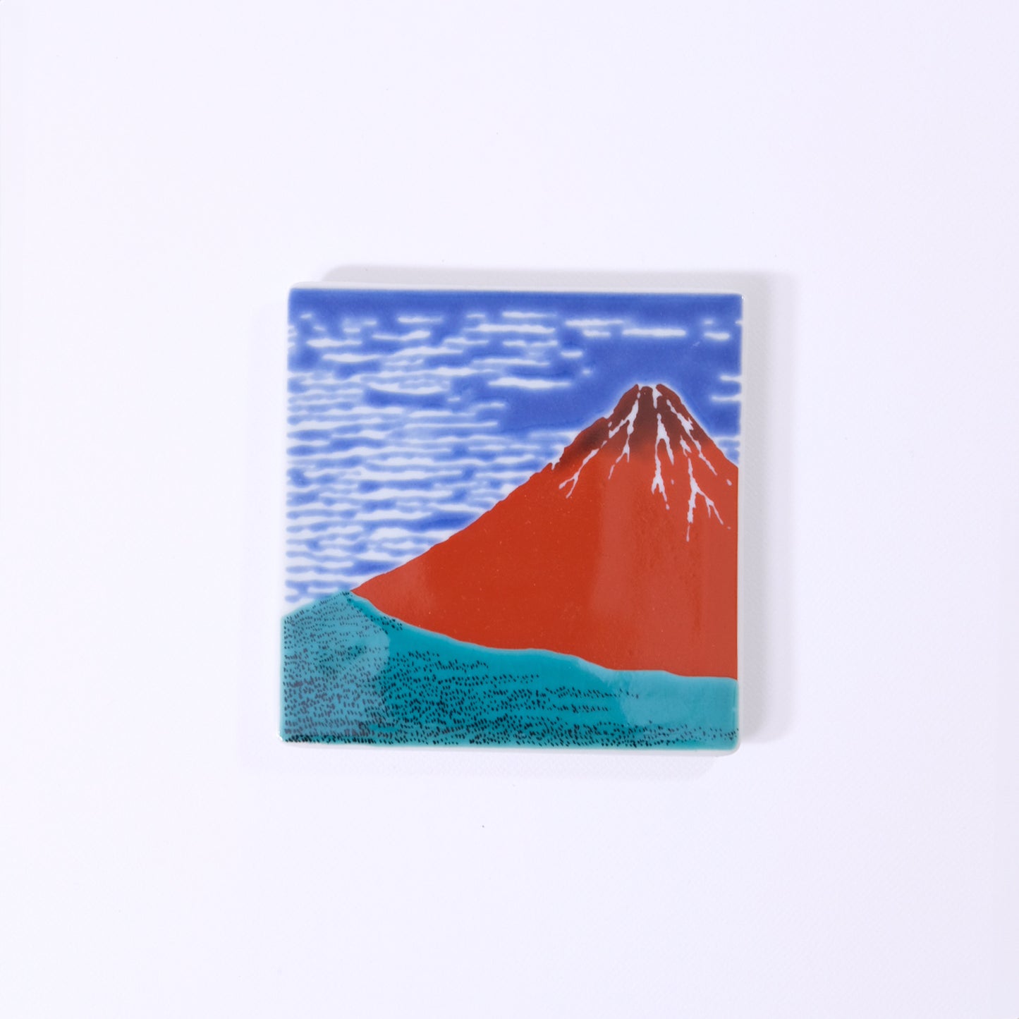 Kutani ware colored square plate