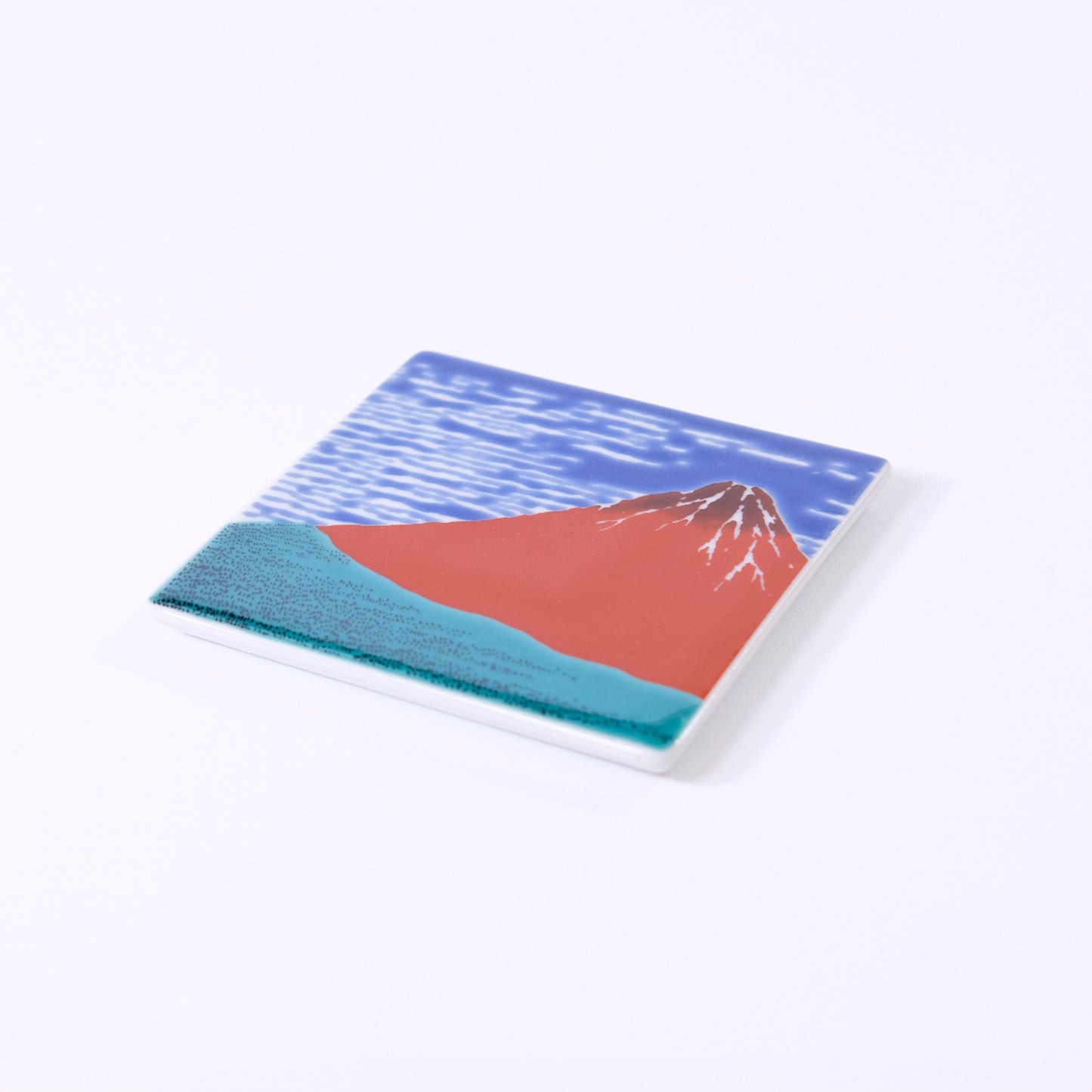 Kutani ware colored square plate