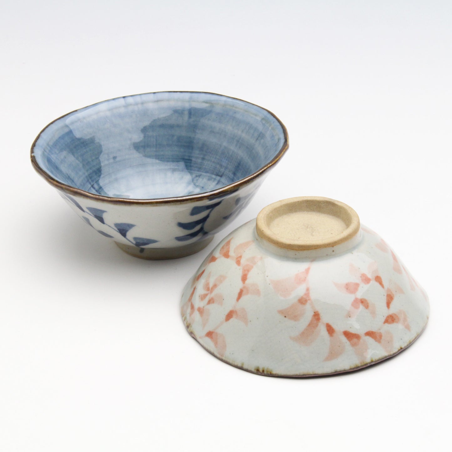 Dyed arabesque set of rice bowls