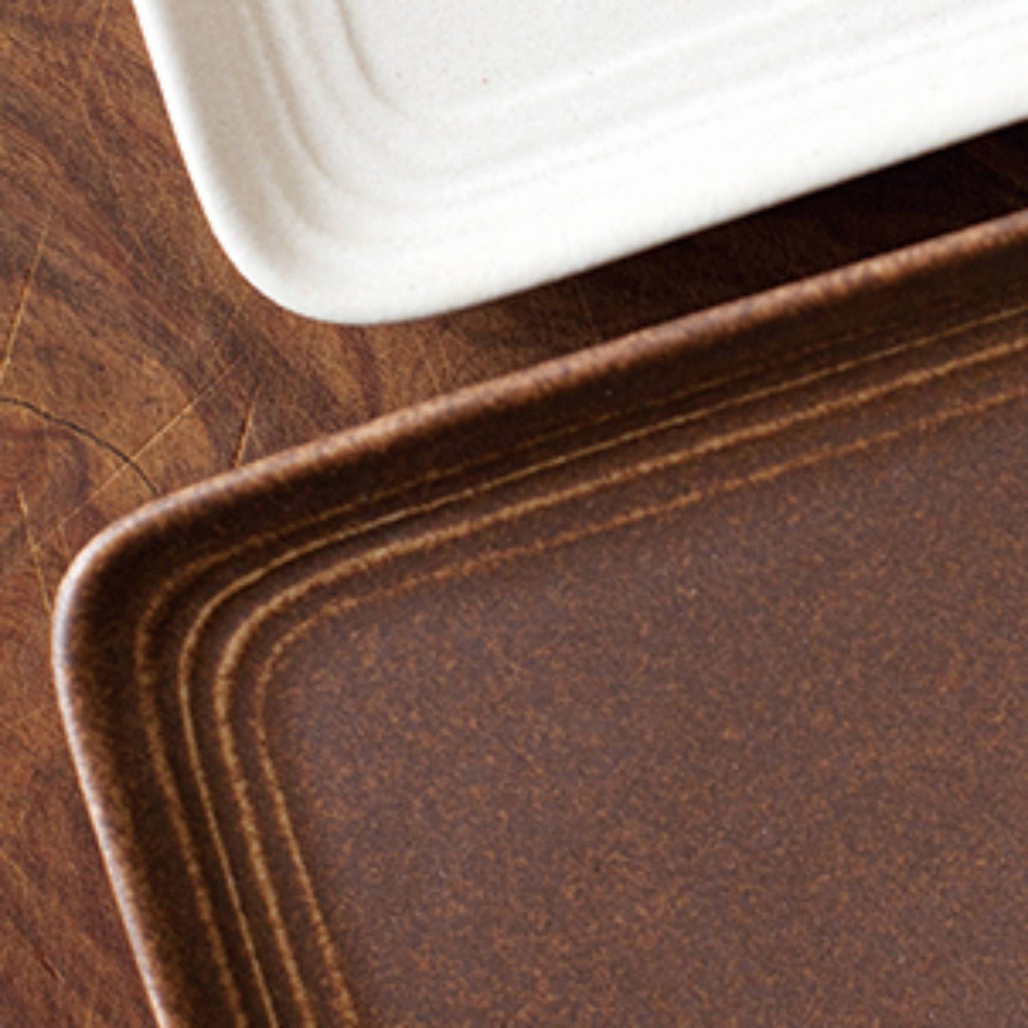 Ganache rectangular plate brown