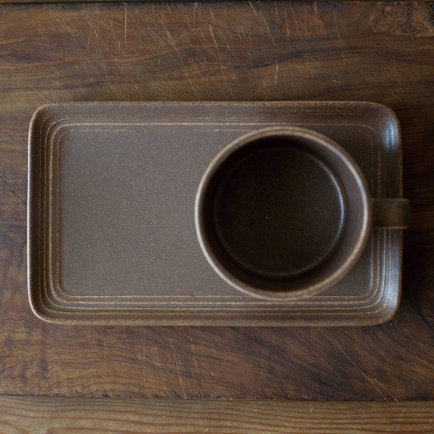 Ganache rectangular plate brown