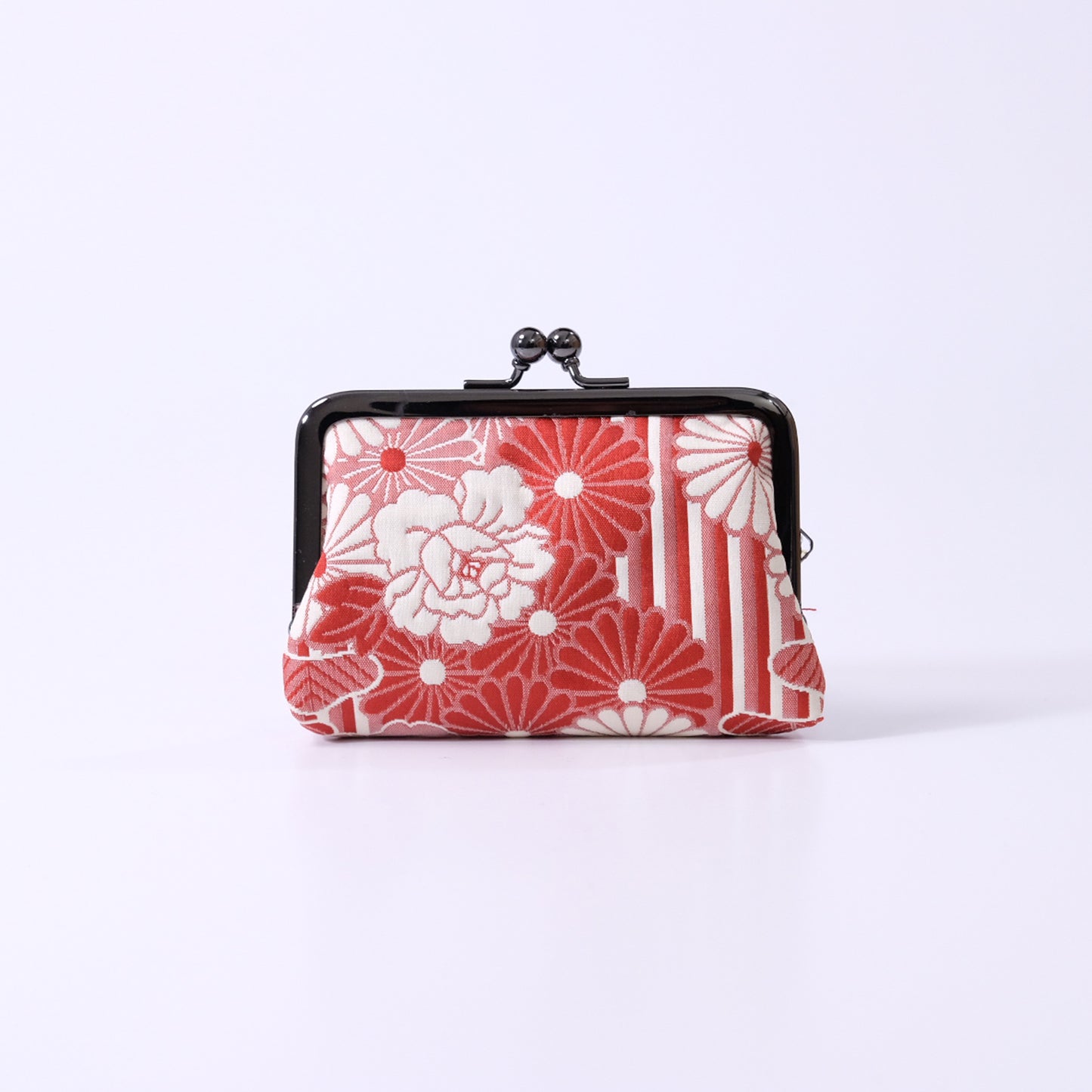 Puffed weave, clasp purse with coin and card holder