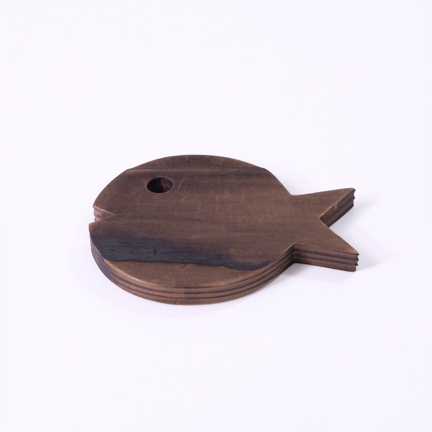 Burnt cedar fish pot stand
