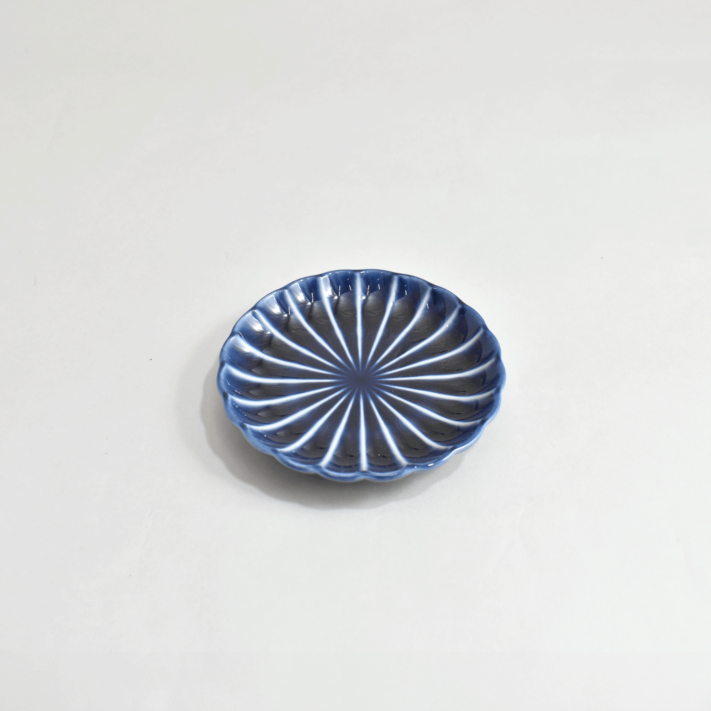 Gyaman 3-inch plate, navy blue eggplant