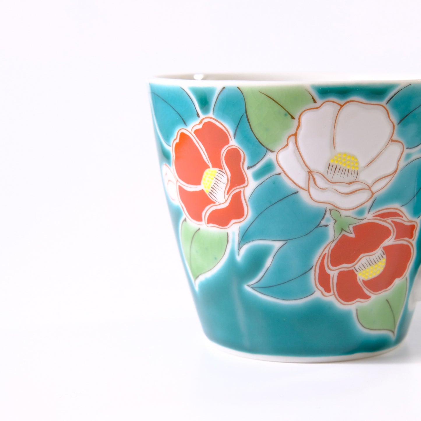 Kutani Ware Mug - Four Seasons Flowers - Camellia
