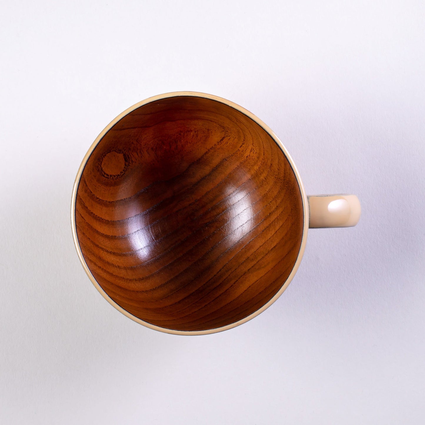 Wooden soup cup, polka dot