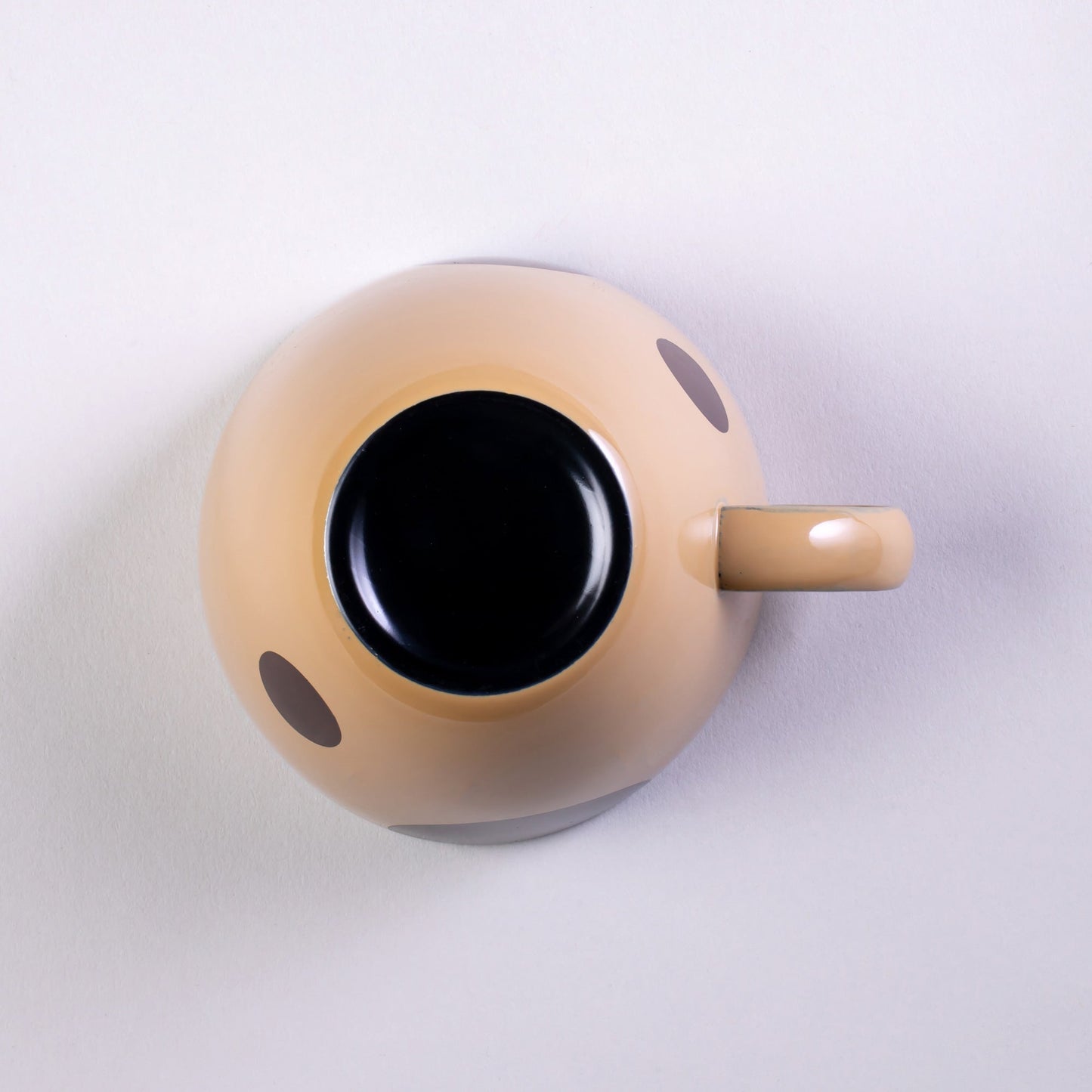 Wooden soup cup, polka dot