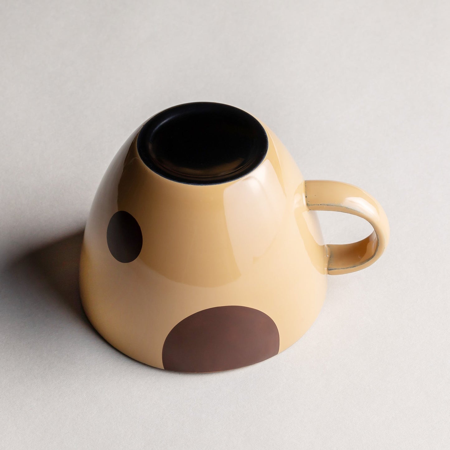 Wooden soup cup, polka dot