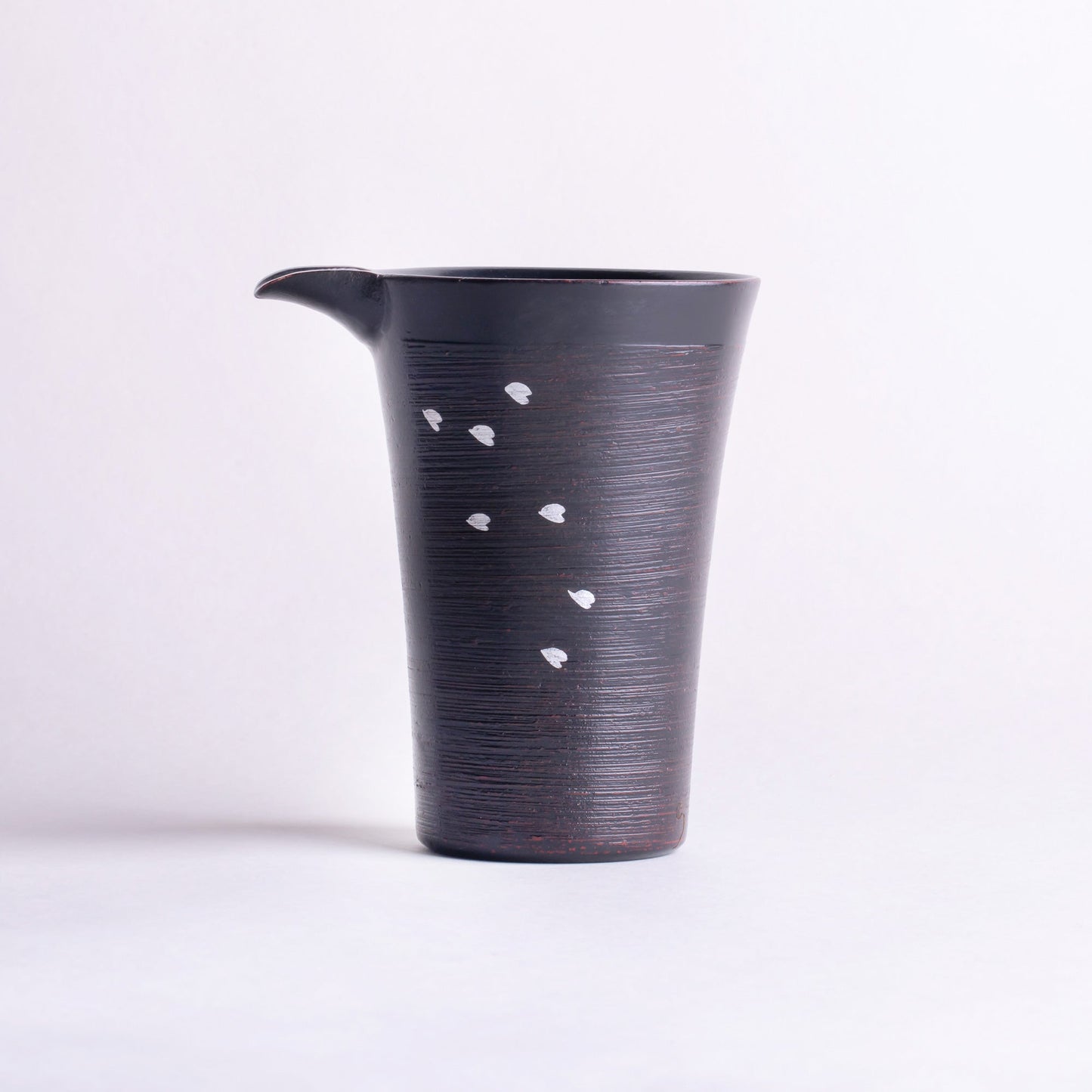 Wooden brushed sake cup with cherry blossoms
