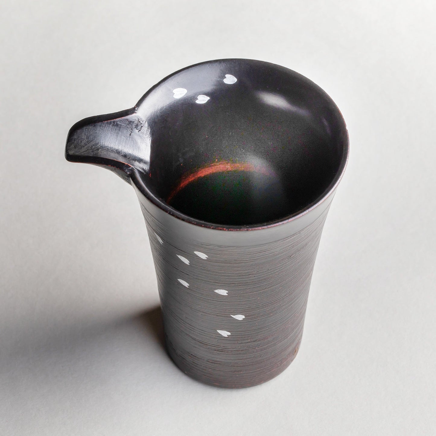 Wooden brushed sake cup with cherry blossoms