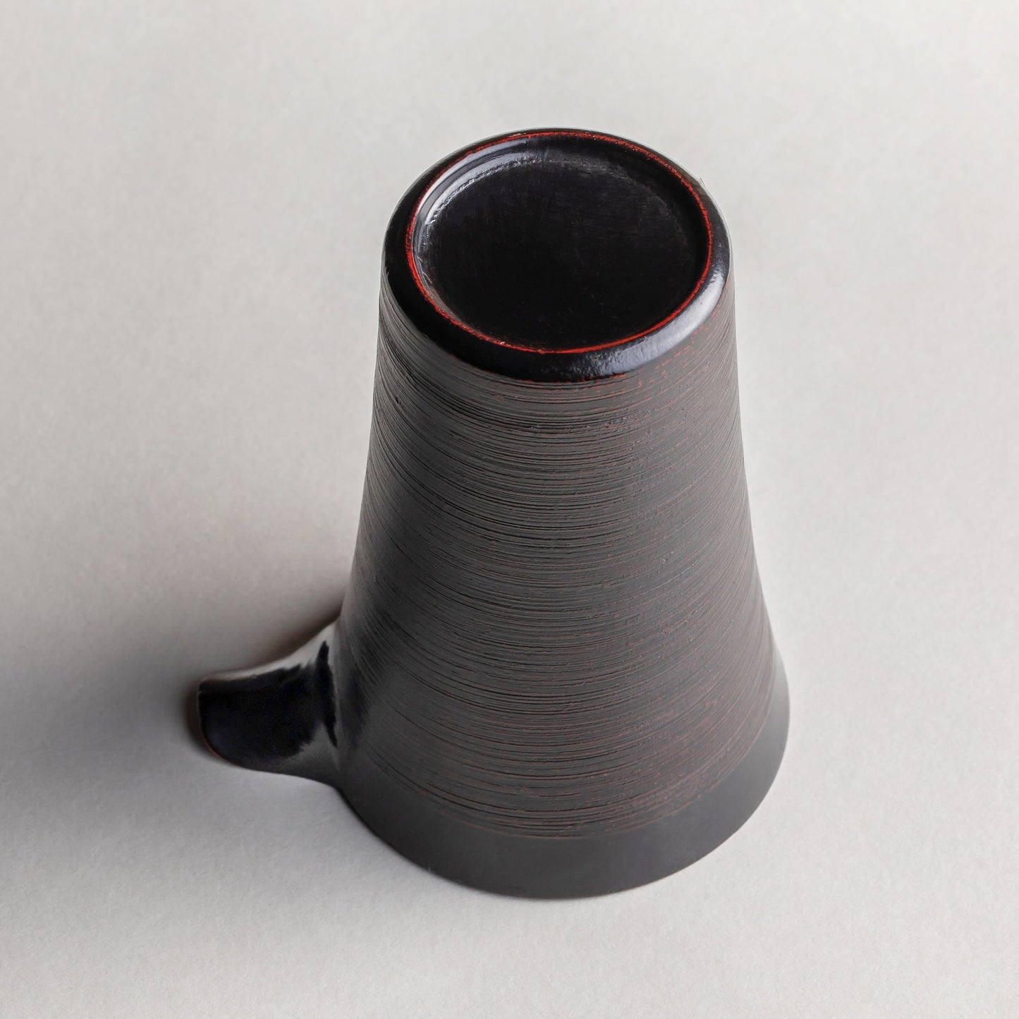 Wooden brushed sake cup with cherry blossoms