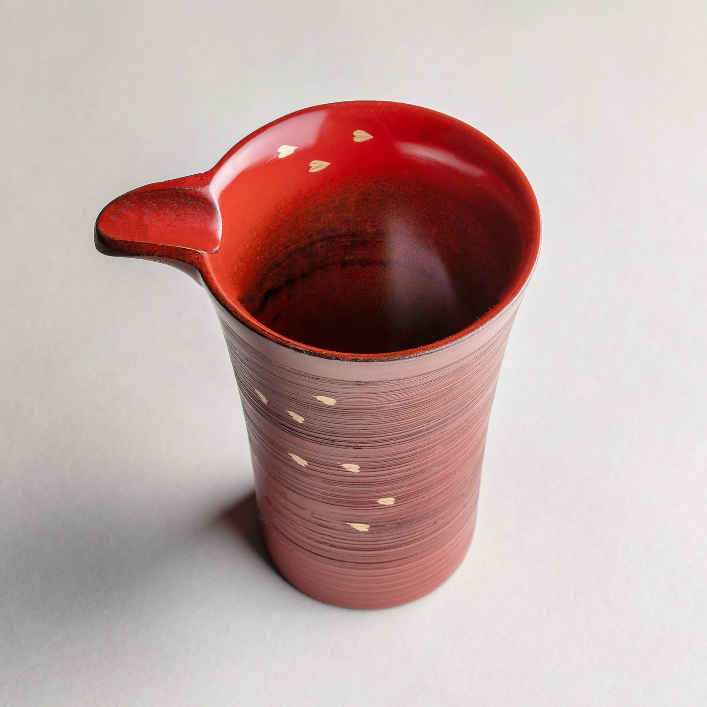 Wooden brushed sake cup with cherry blossoms