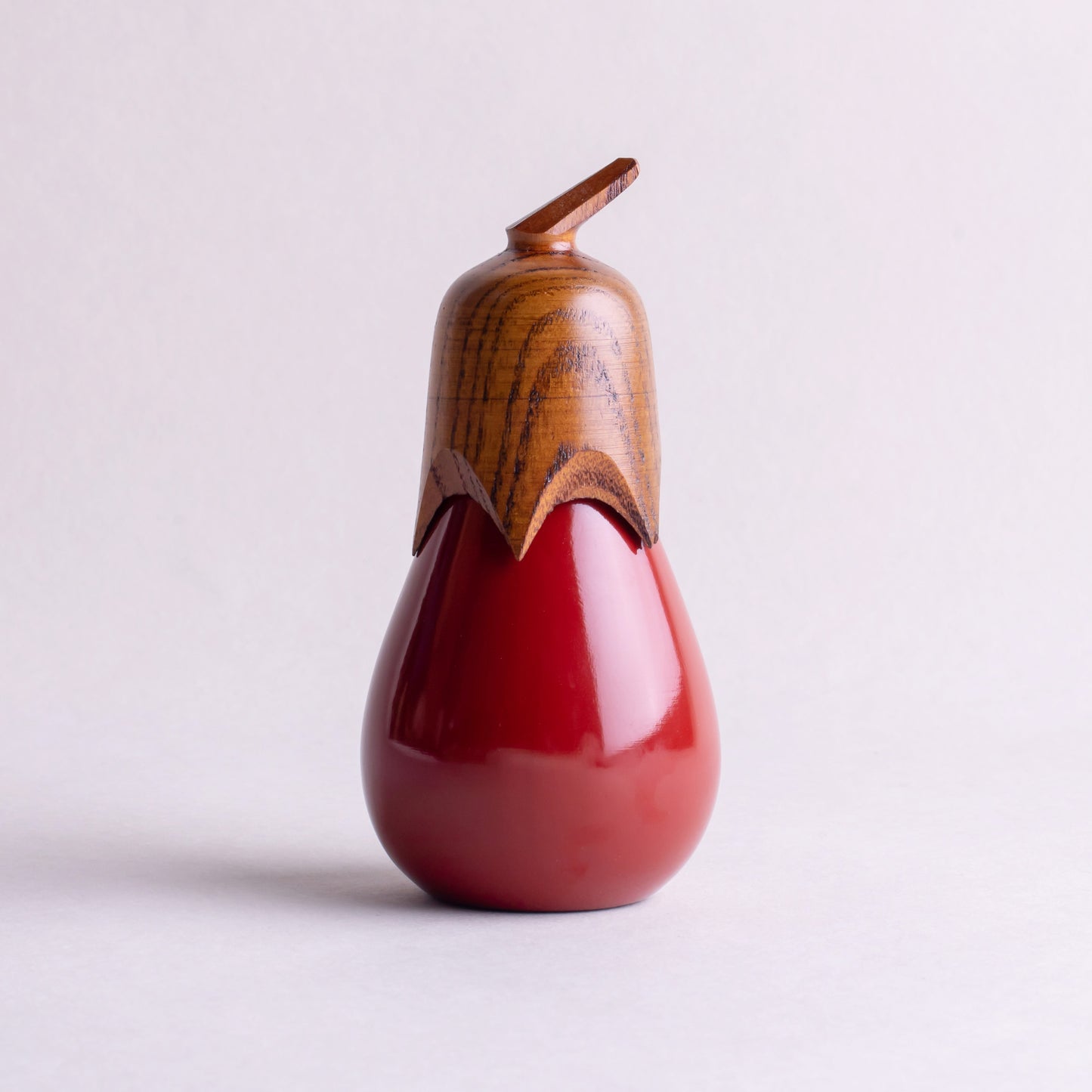 Wooden eggplant-shaped toothpick holder