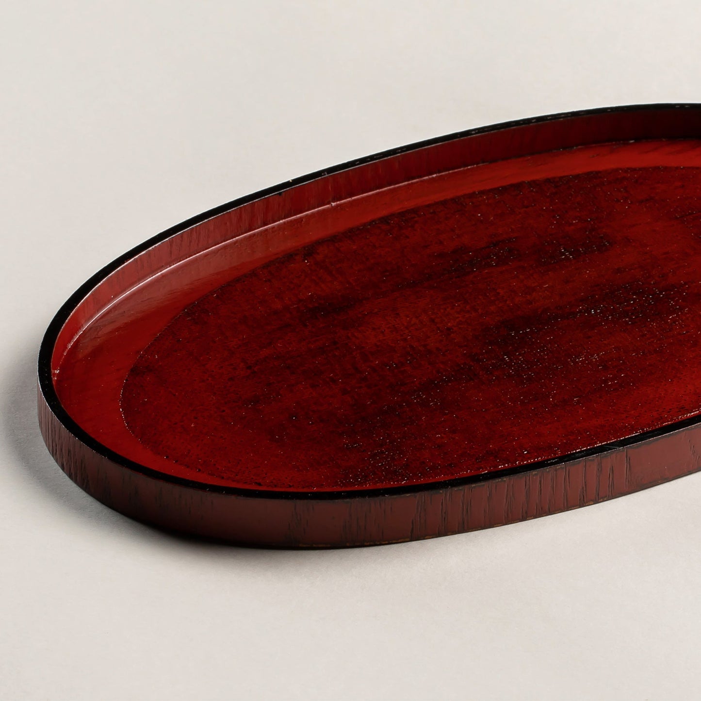 木製 根来小判盆 大