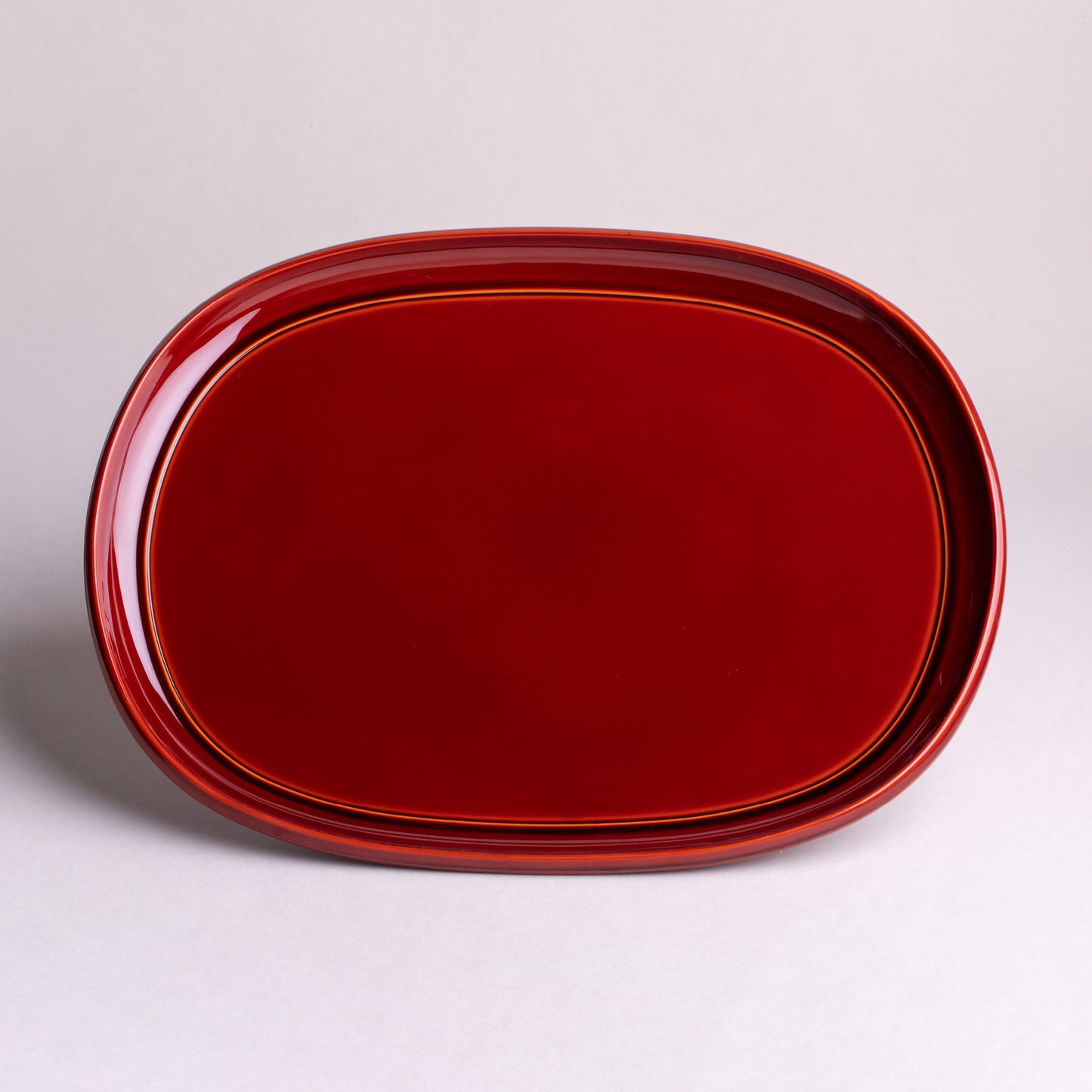 Oval tray, Shunkei lacquer