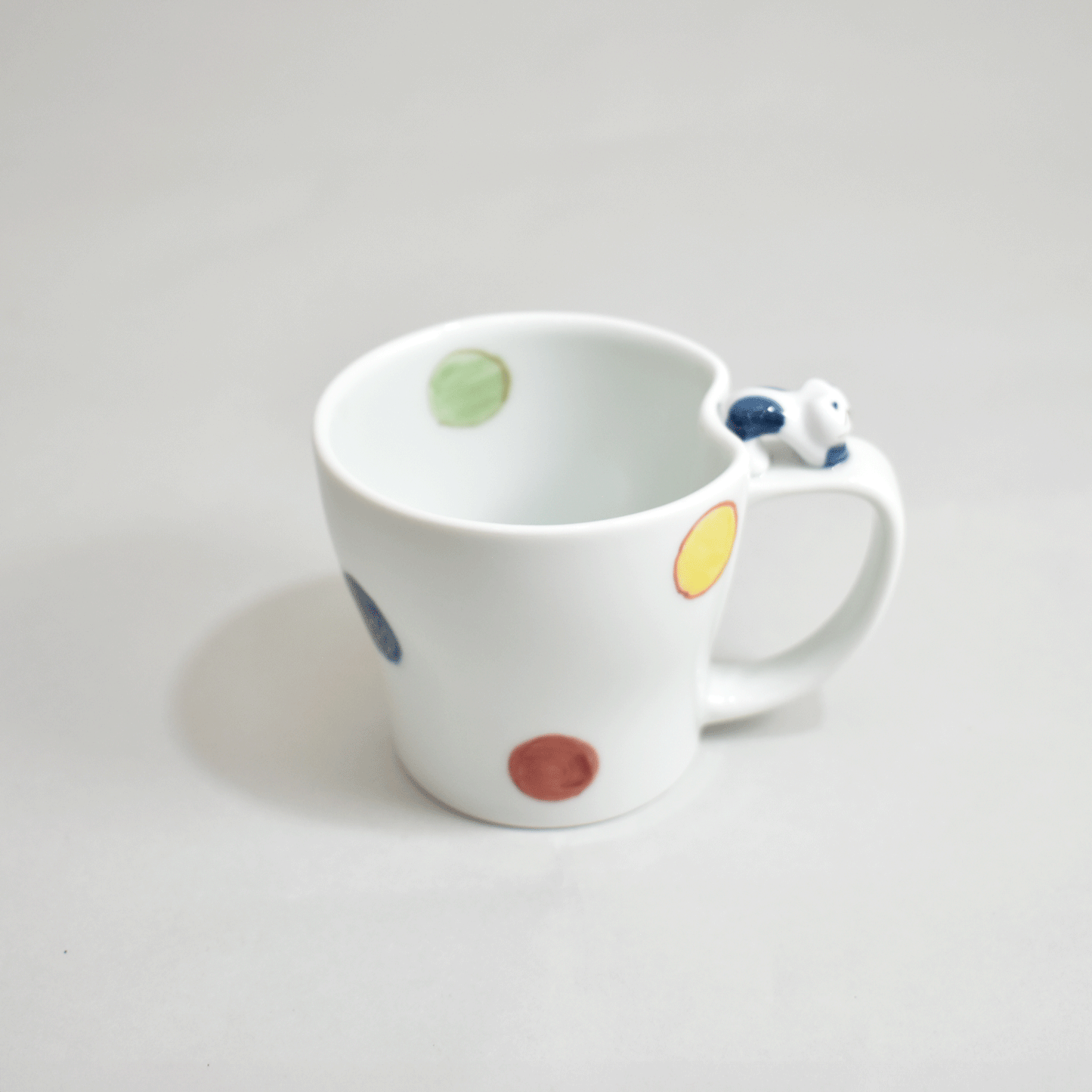 Polka dot cat mug