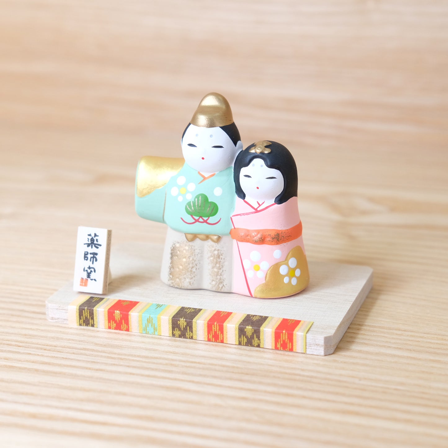 Kinsai Mutsumi Standing Doll with Wooden Stand