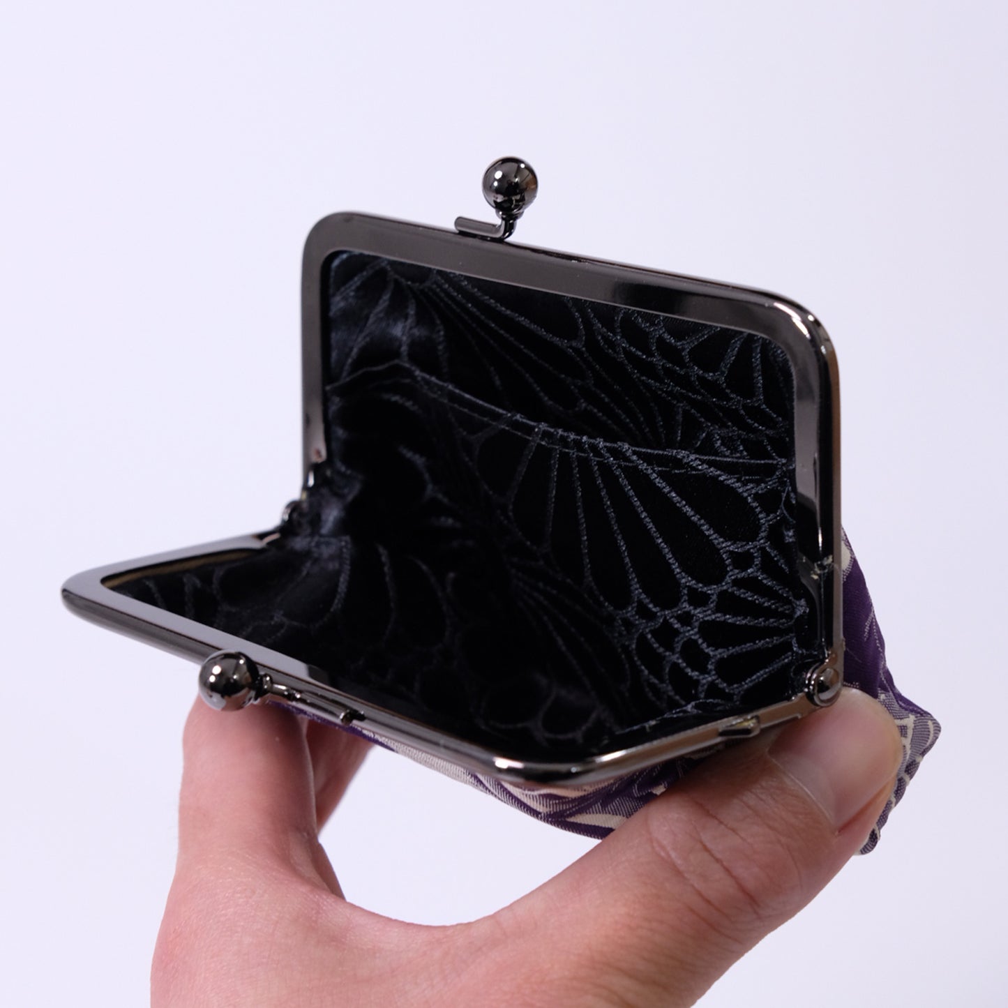 Puffed weave, clasp purse with coin and card holder