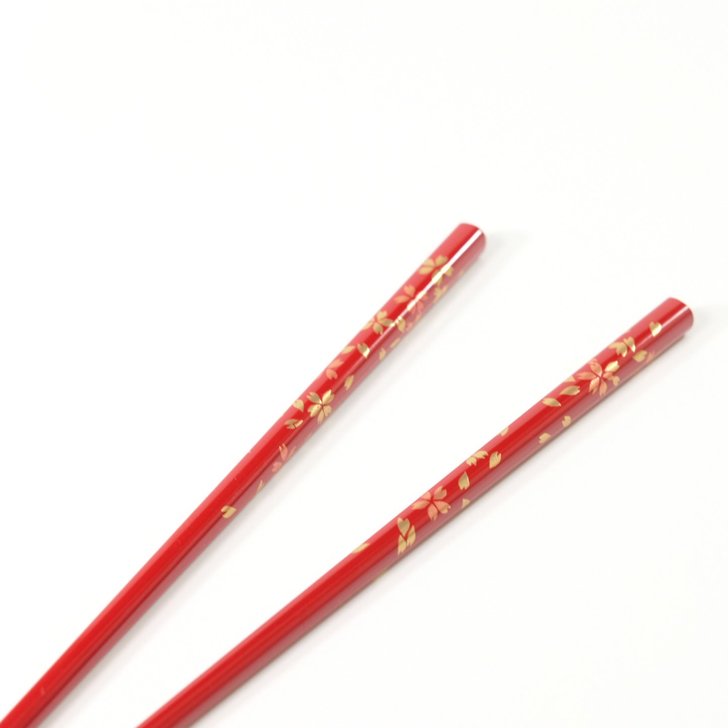Thin, square chopsticks with cherry blossom lacquer