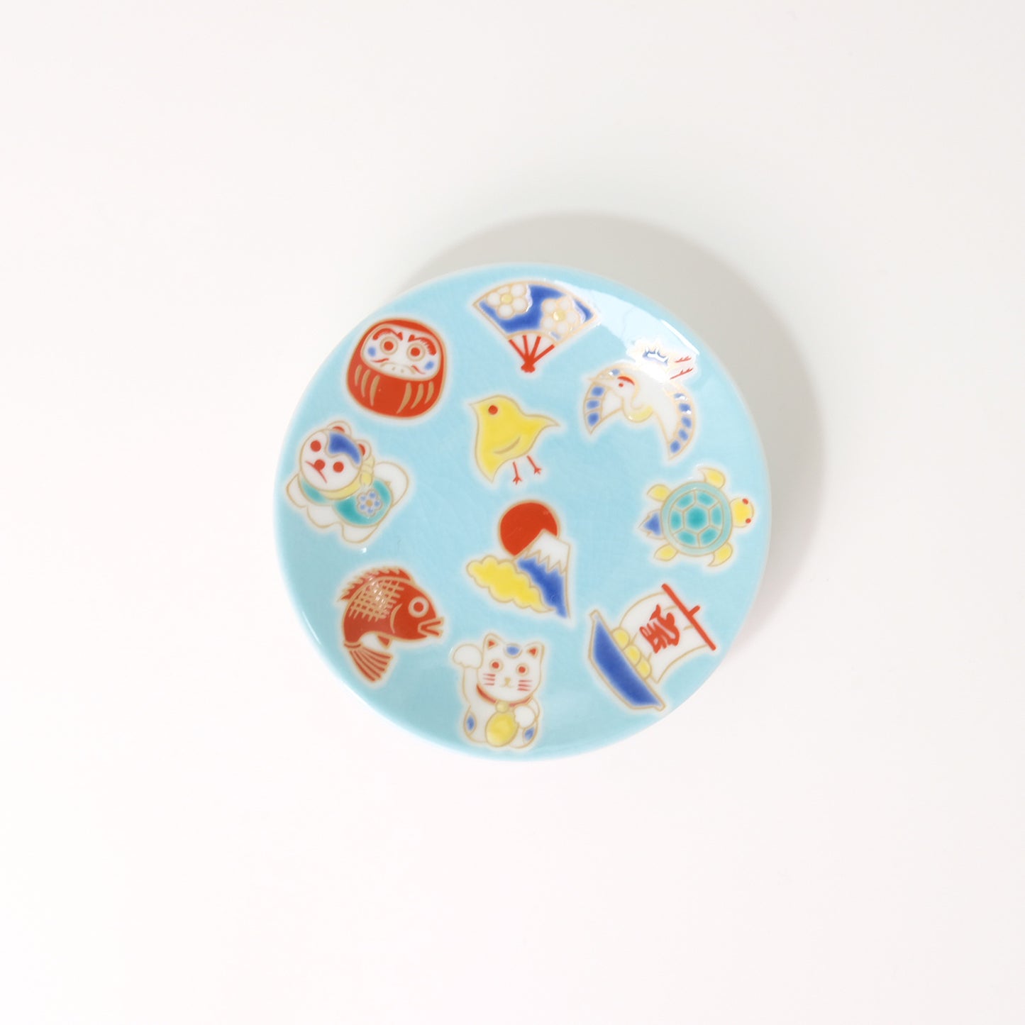 Kutani ware lucky small plate