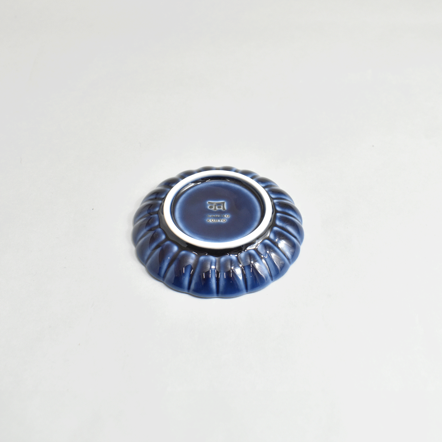 Gyaman 3-inch plate, navy blue eggplant