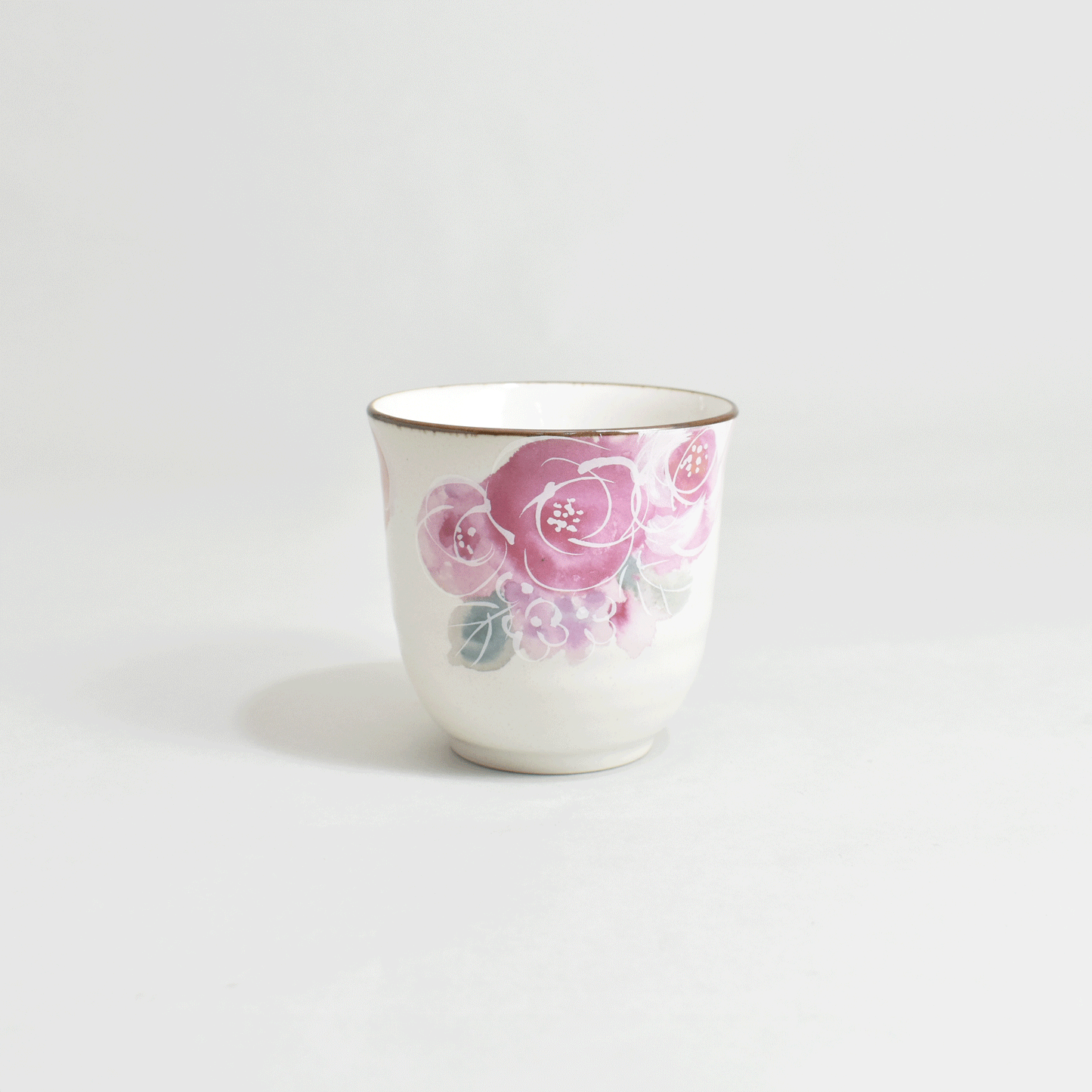 Hundred Flowers Rice Bowl and Tea Cup Pink