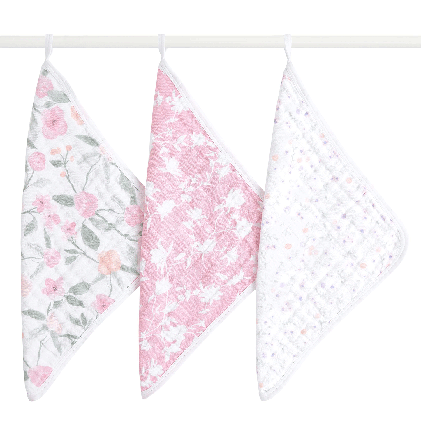 Muslin washcloth set (with loop) 3 pieces ma fleur