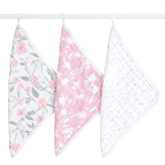 Muslin washcloth set (with loop) 3 pieces ma fleur