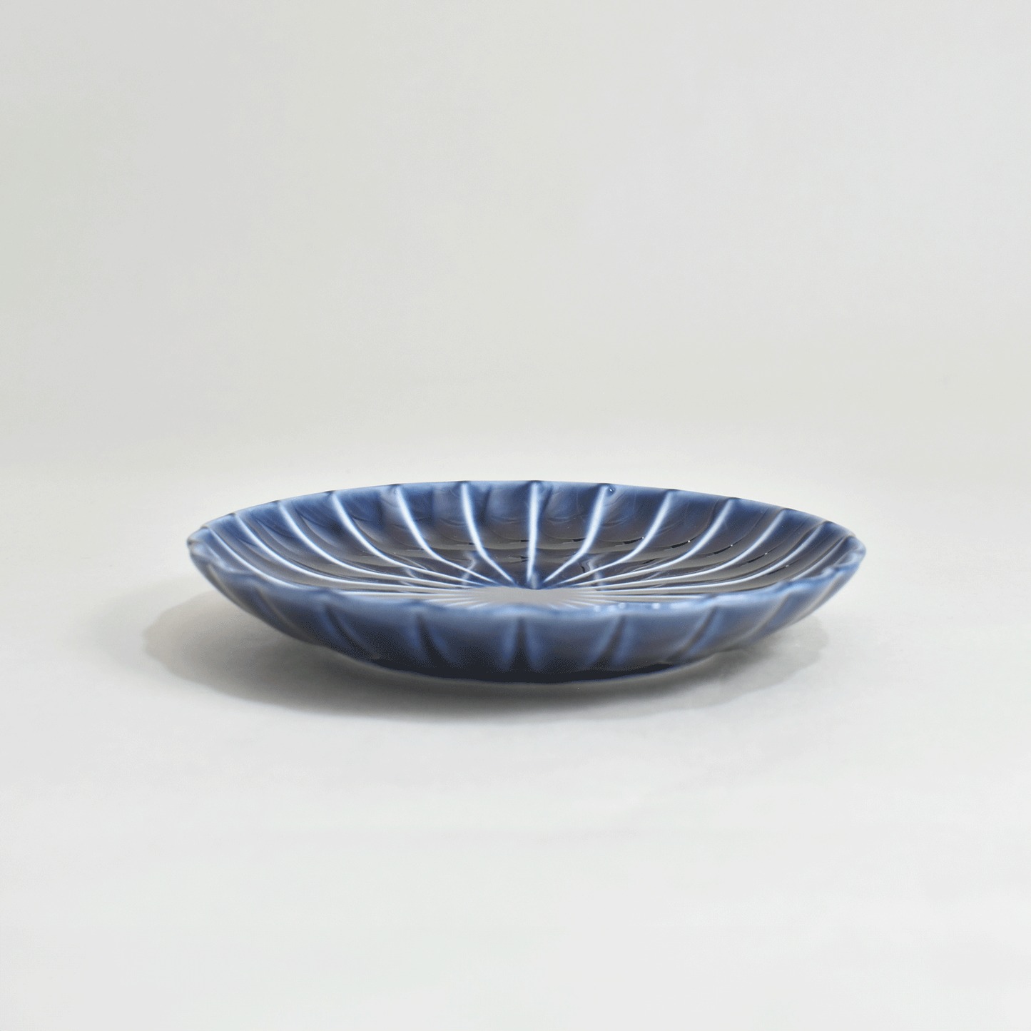 Gyaman 4.5 inch plate, navy blue eggplant