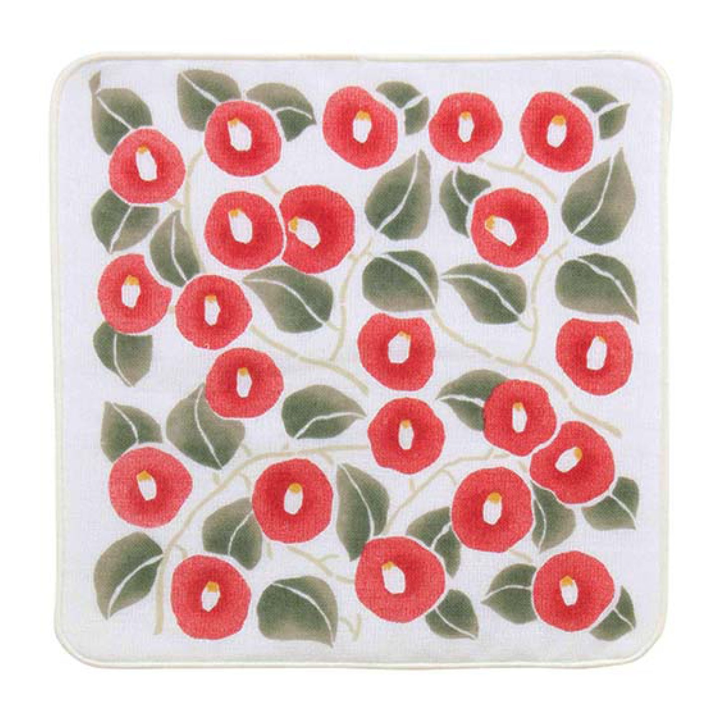 Yumeji Takehisa Gauze Towel Handkerchief Camellia Red