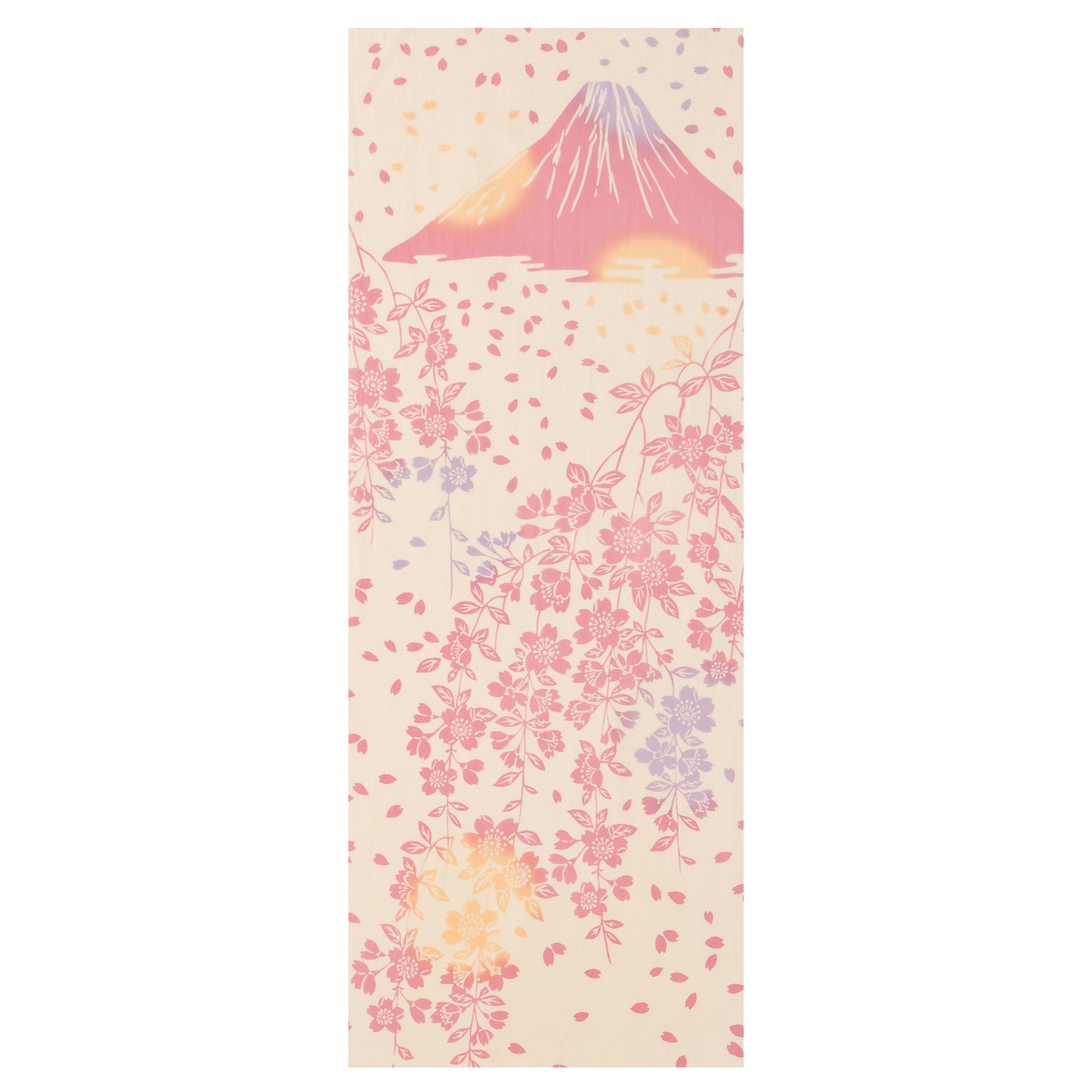Wabunka Hand Towel Weeping Cherry Blossoms and Mt. Fuji