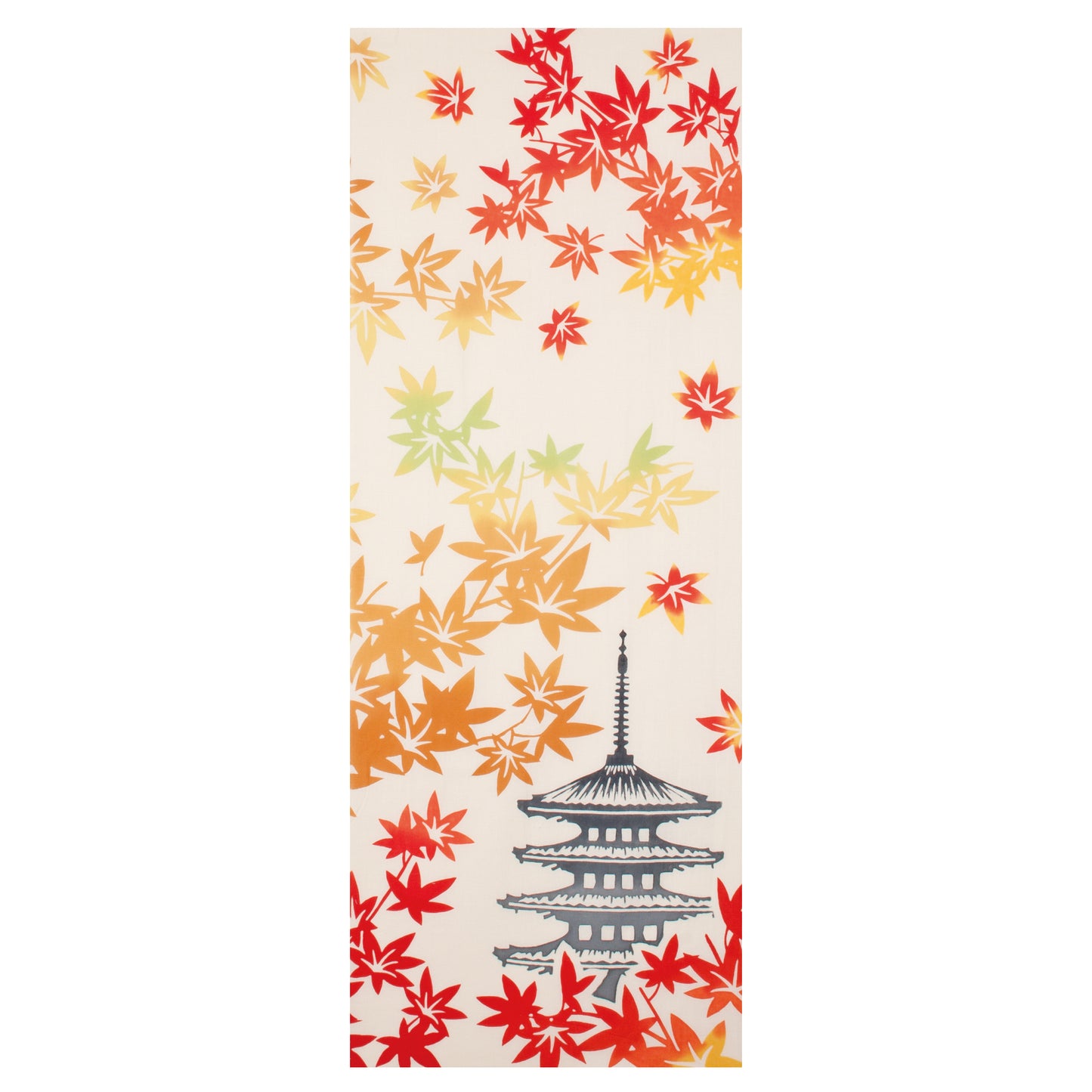 Wabunka Hand Towel Autumn Leaves and Five-Storied Pagoda