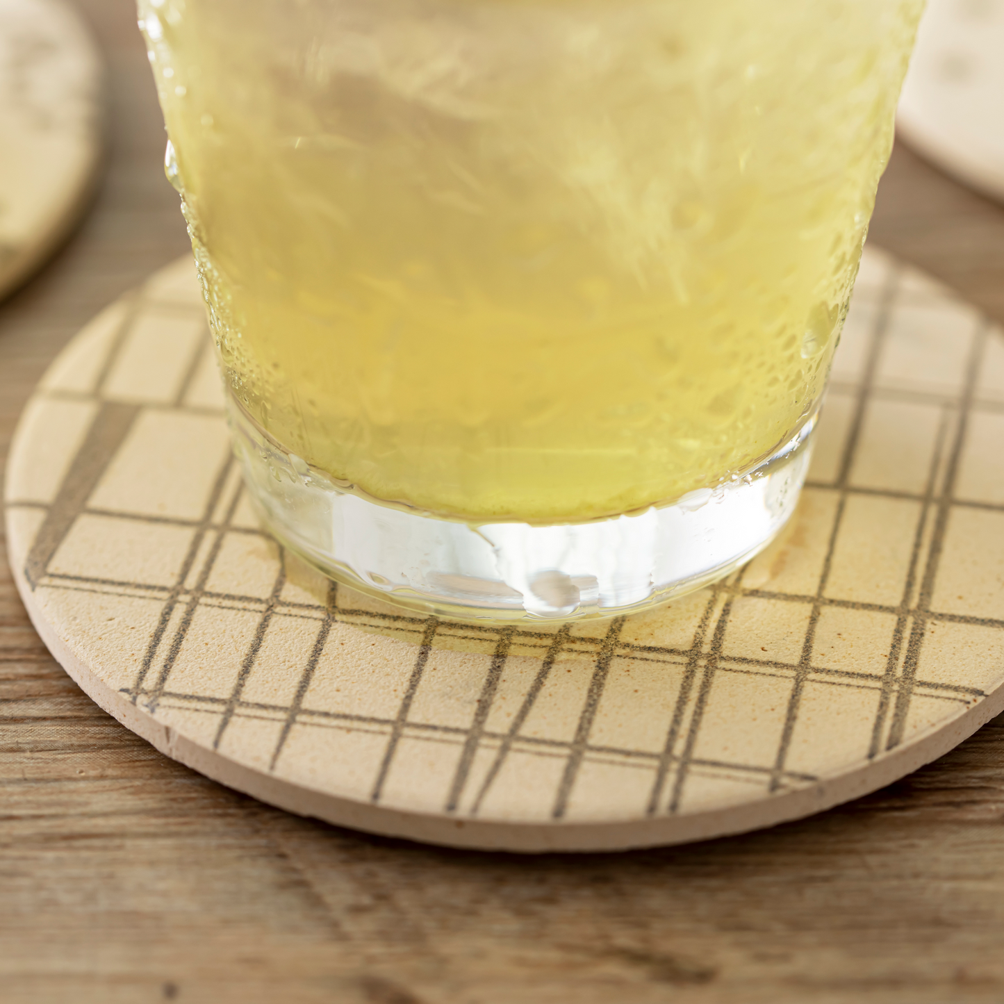 Ceramic diatomaceous earth coaster