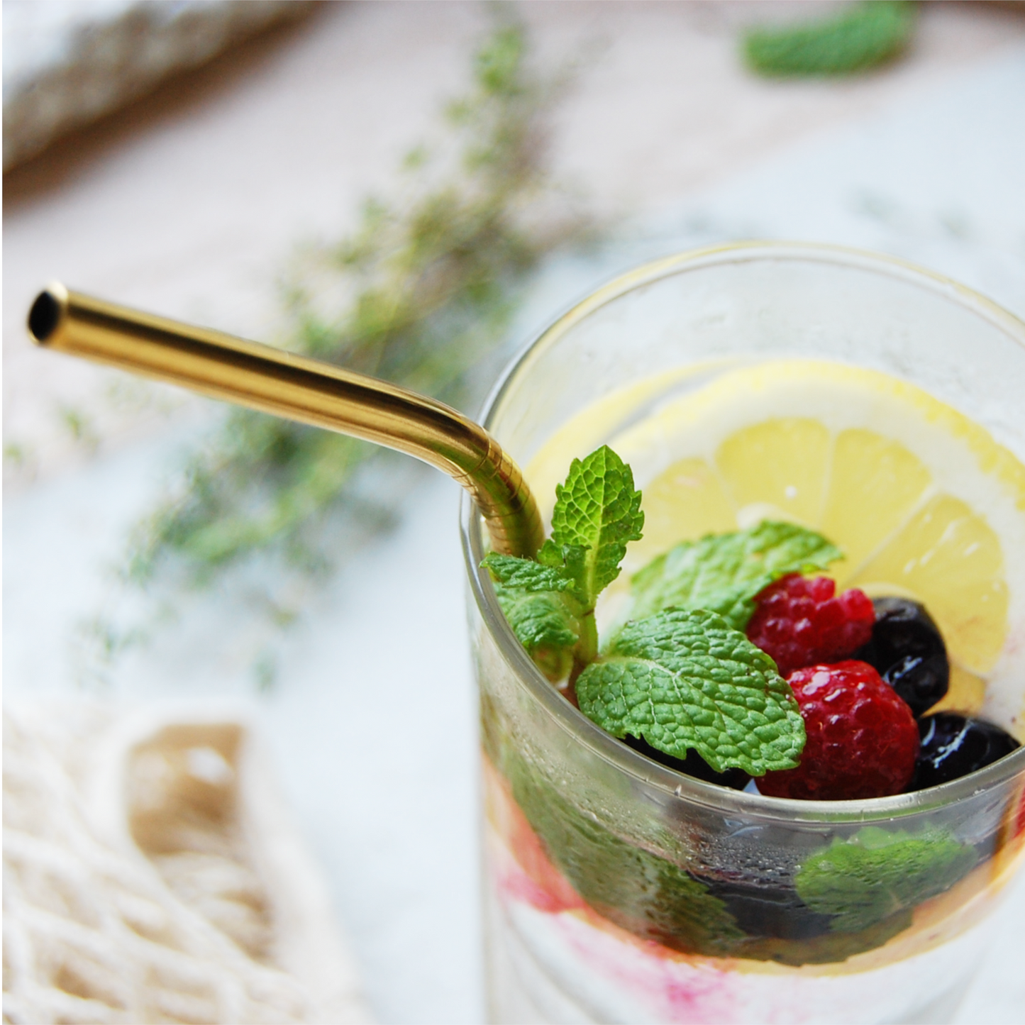 Stainless Steel Straw Gold