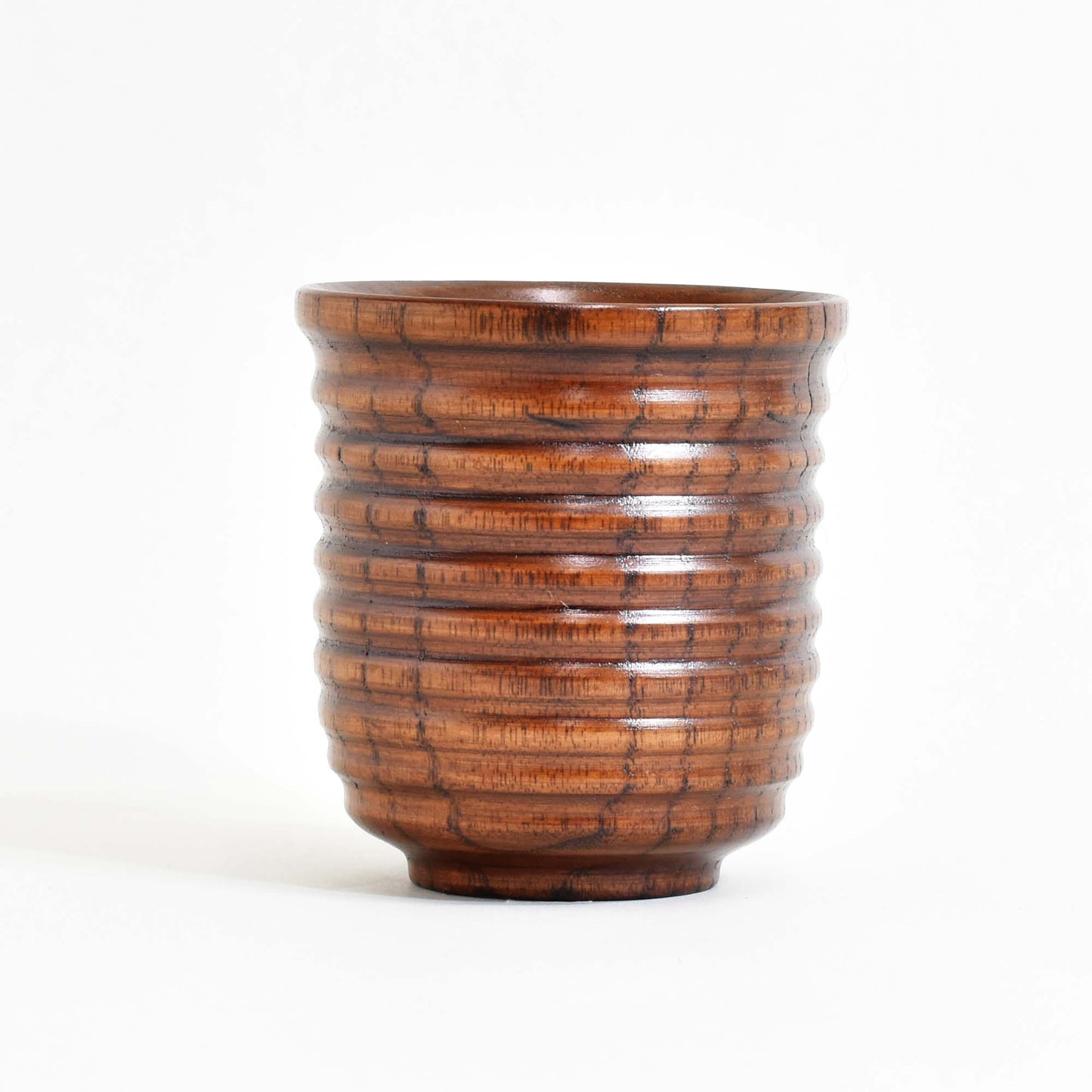Large wooden teacup with lacquer finish