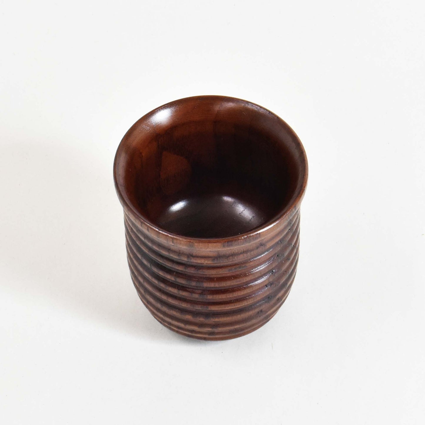 Large wooden teacup with lacquer finish