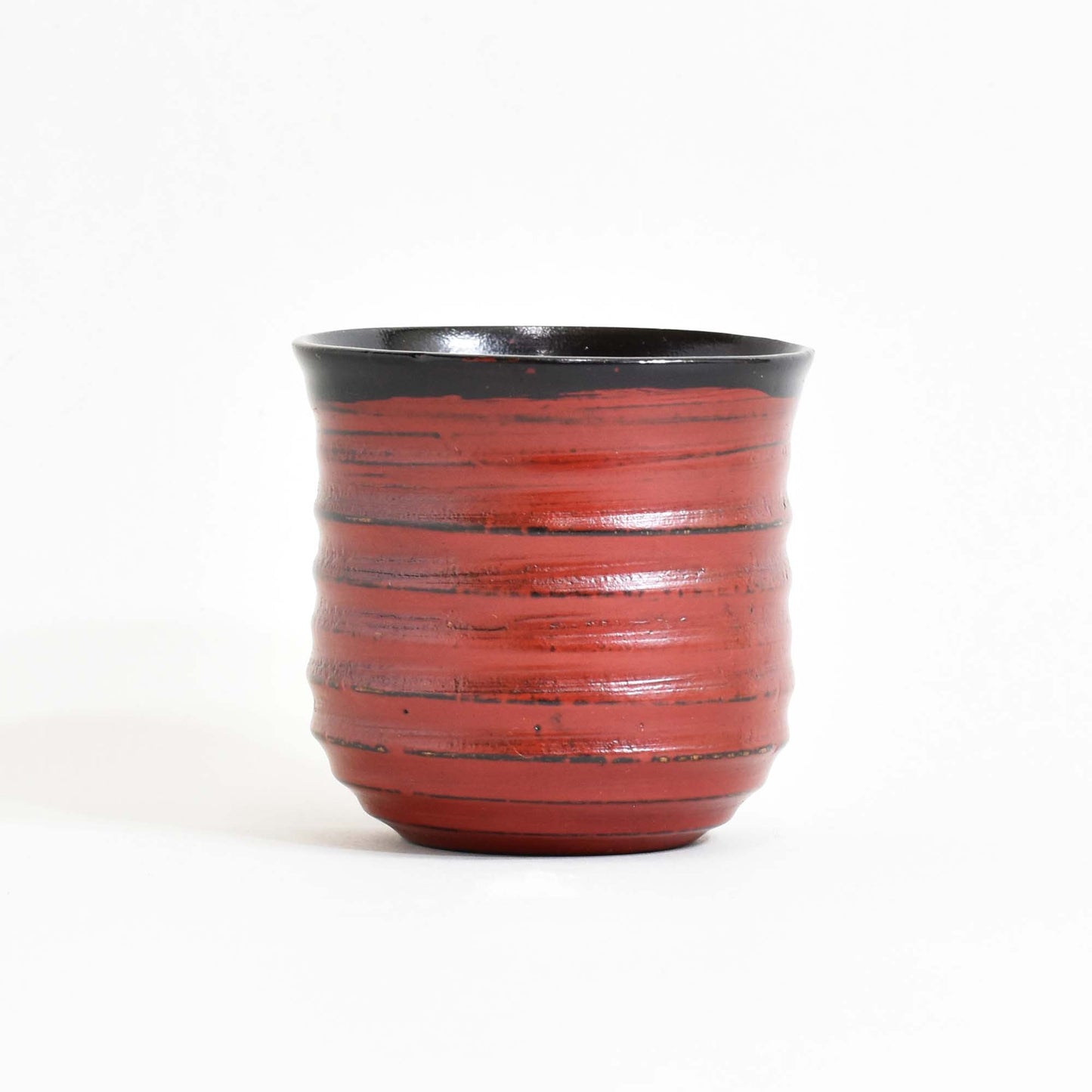 Wooden teacup, Negoro lacquer