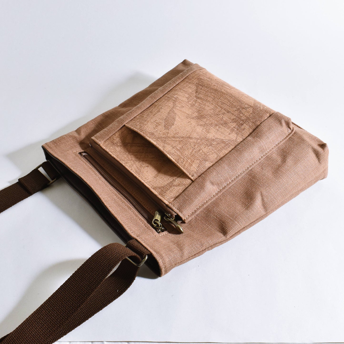 Persimmon dyed hand-painted out pocket S