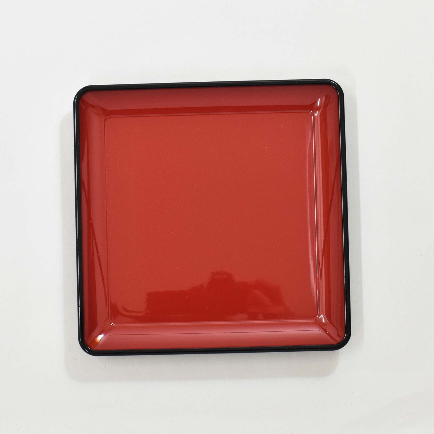 Soba plate, black with red interior