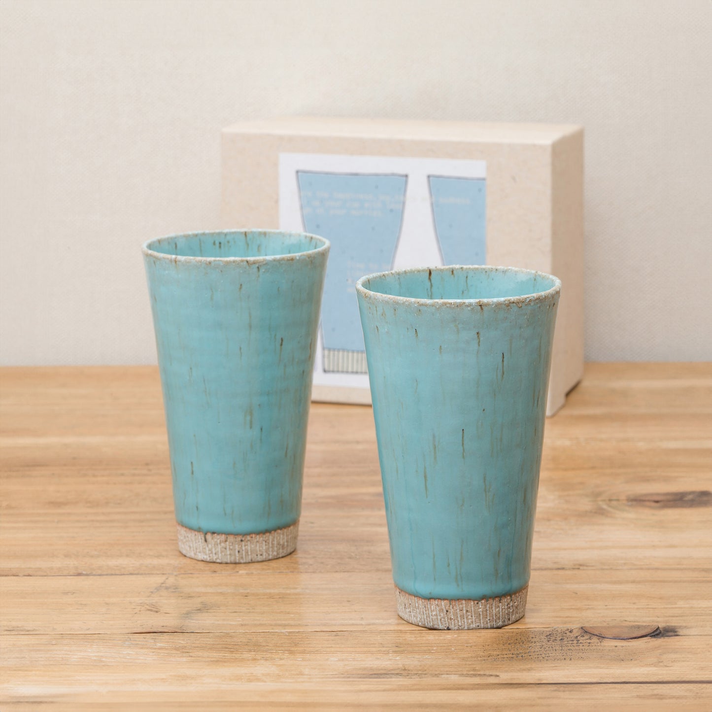 Turquoise Blue Pair of Long Cups