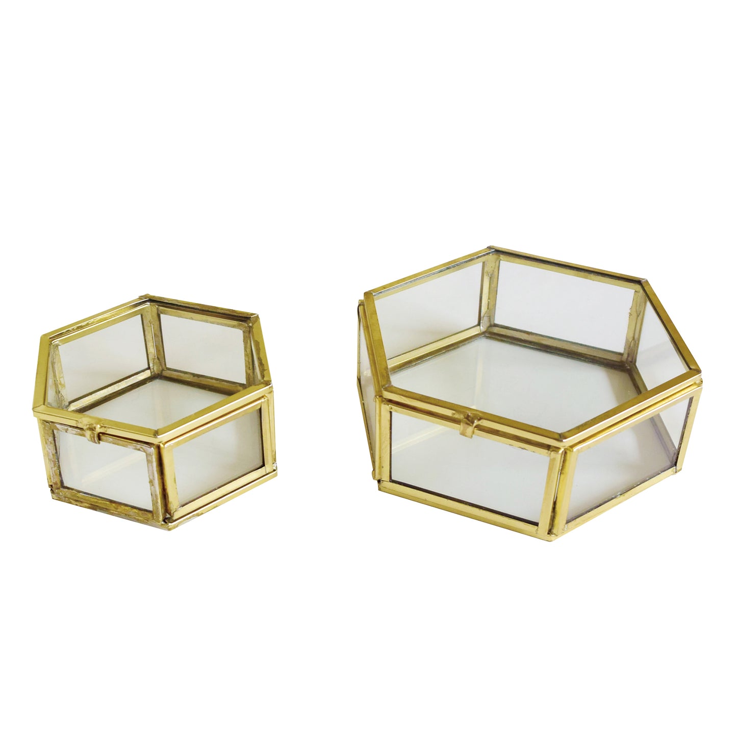 BRASS HEXAGON BOX SET2