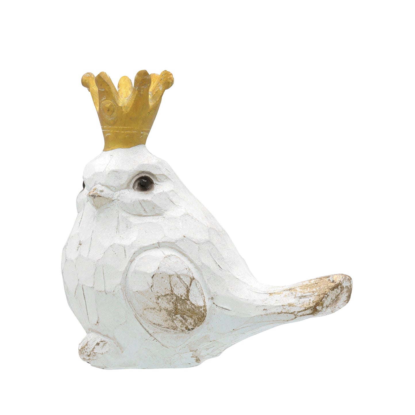 Resin Antique Animal Crown Bird B WH