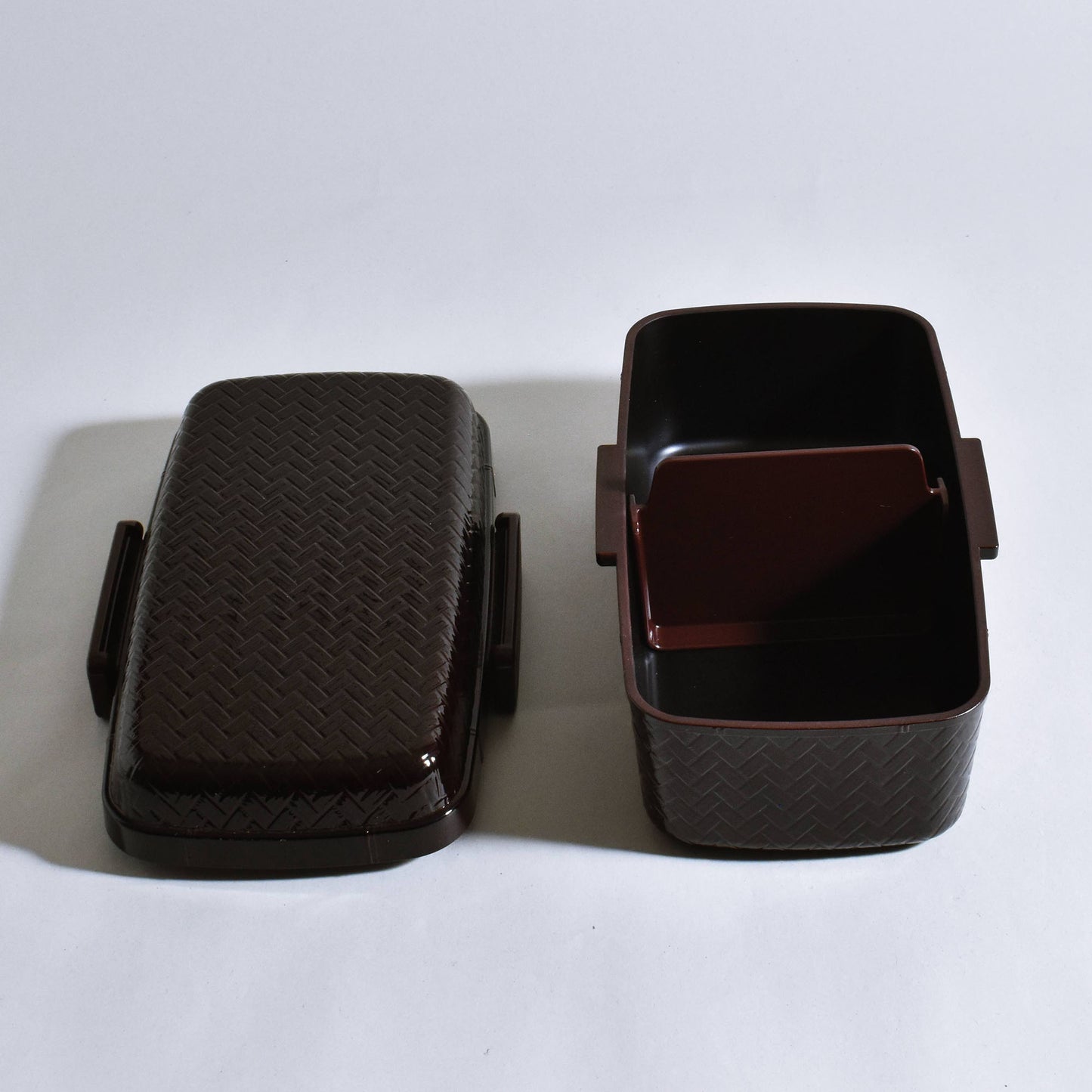 Ajiro one-tier lunch box, large, tight style, tamari