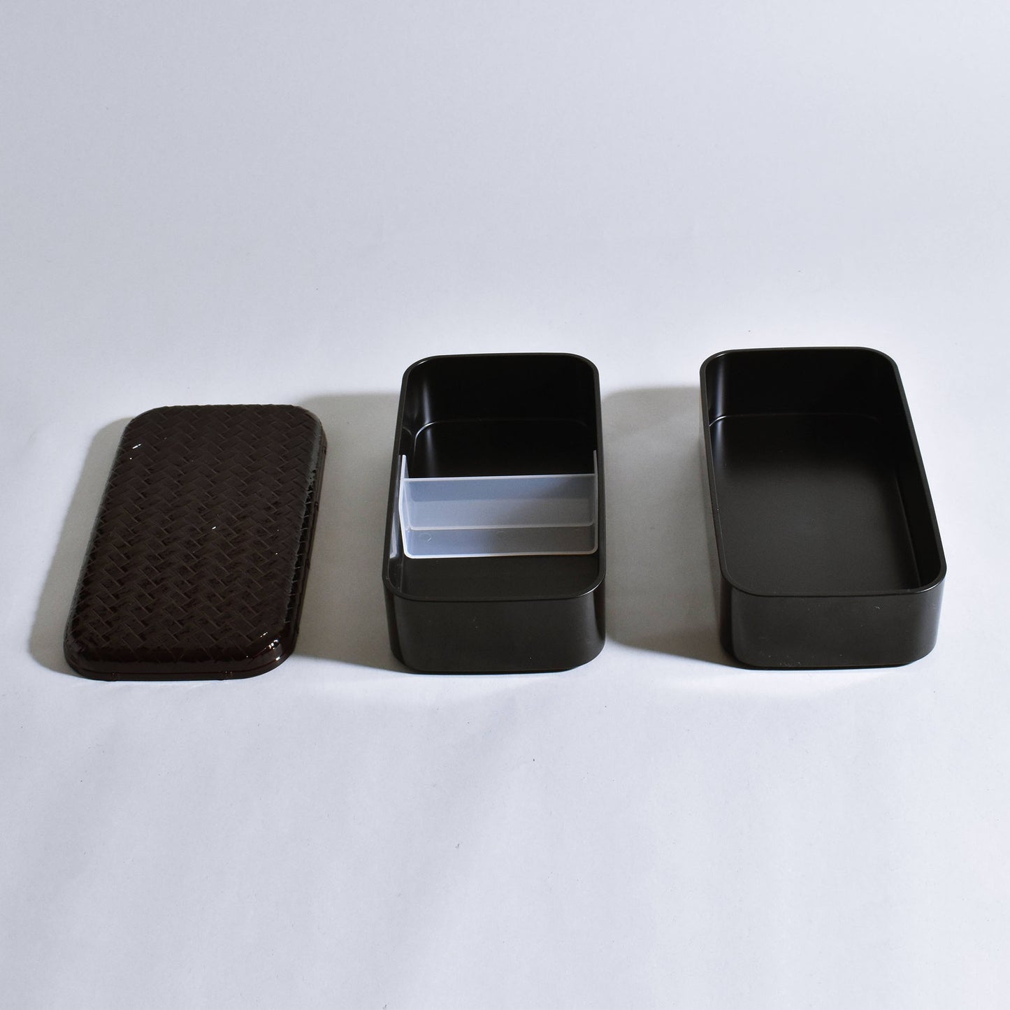 Ajiro Long Rectangular Two-Tier Lunch Box, Medium