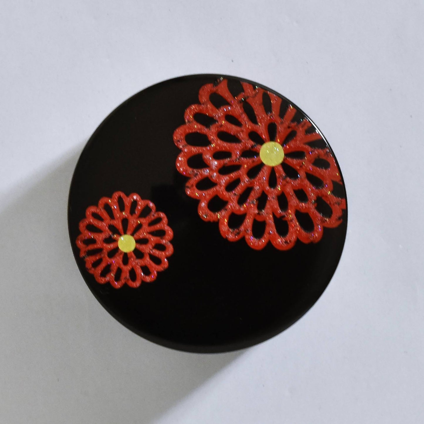 Tea Caddy Flower Pattern Black