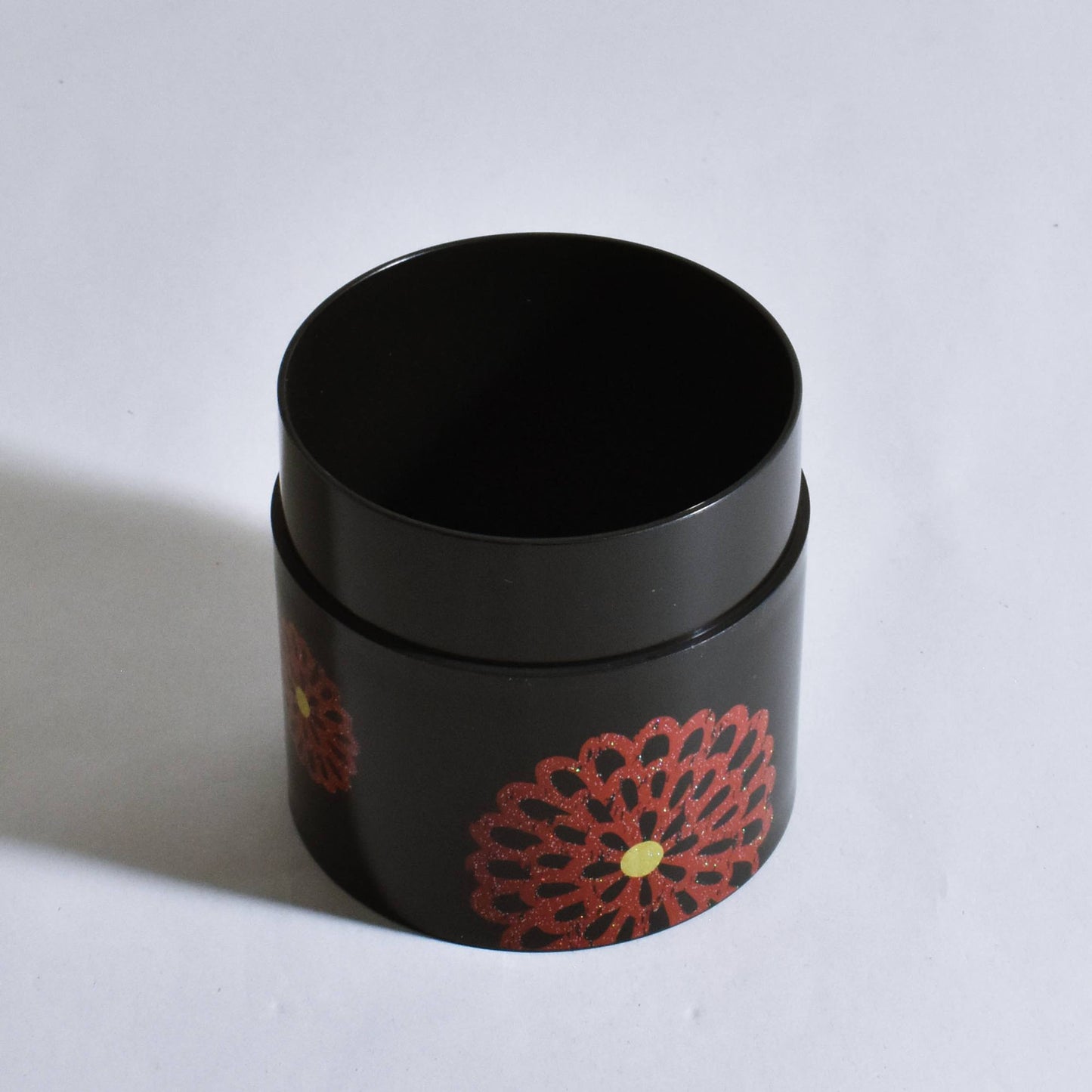 Tea Caddy Flower Pattern Black